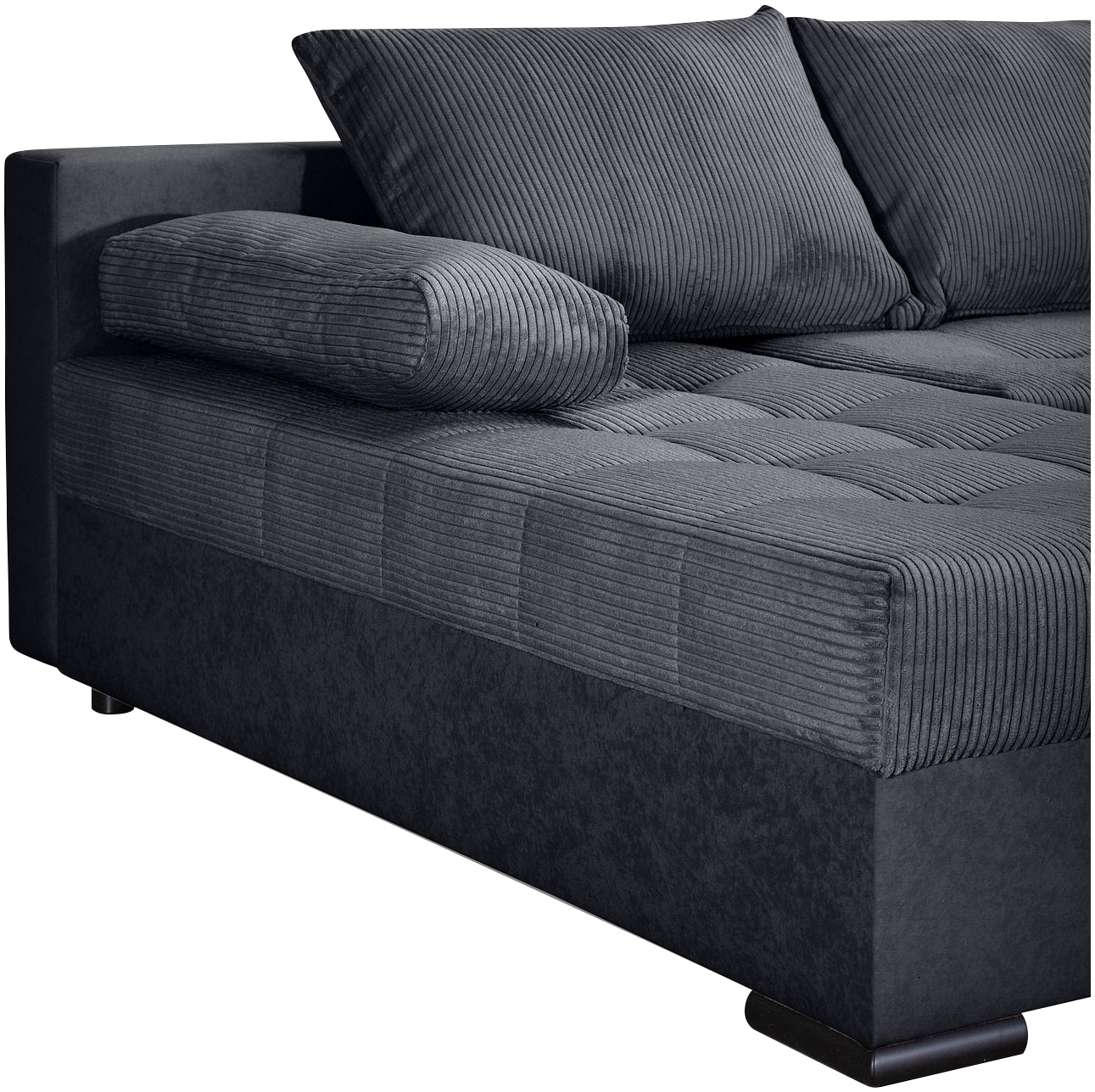 COLLECTION AB Wohnlandschaft »Josy, U-Form, Schlafsofa mit Bettkasten«, (Cord-/Mix), flexible Recamiere, Breite: 269cm, inklusive Rückenkissen, Cord/Mix