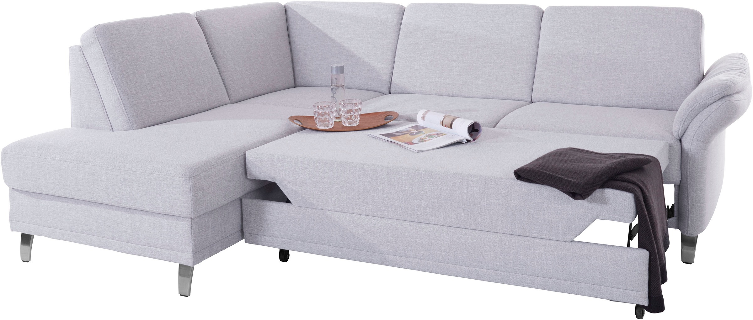 sit&more Ecksofa »Clio L-Form«, wahlweise mit Bettfunktion und Bettkasten, inklusive Federkern