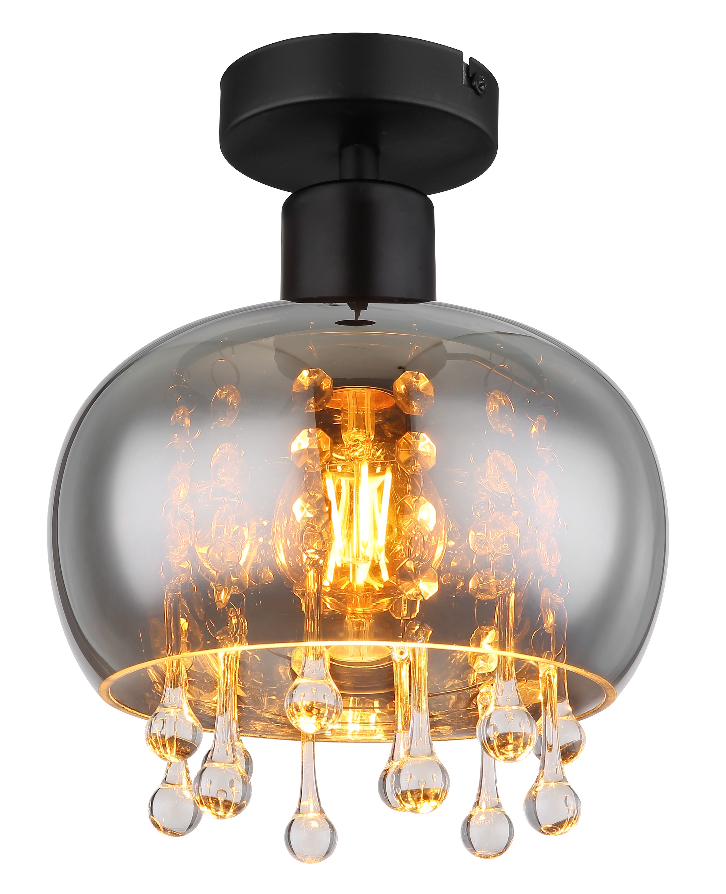 GLOBO LIGHTING Deckenleuchte »CORRY« E27 1 Stk. Deckenlampe Wohnzimmer-Leuchte Schlafzimmer-Leuchte Flur Küche schwarz matt