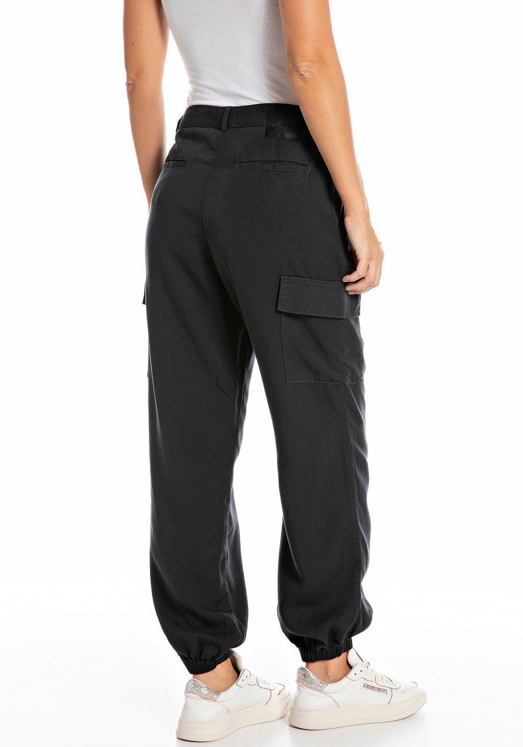Replay Cargohose, mit Bundfalten