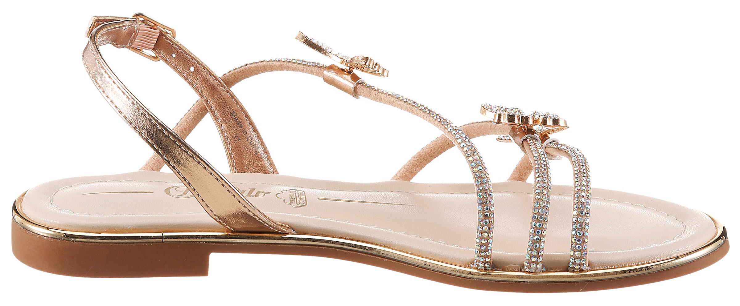 Buffalo Riemchensandale  Sommerschuh, Zehentrenner mit Glitzerdetails