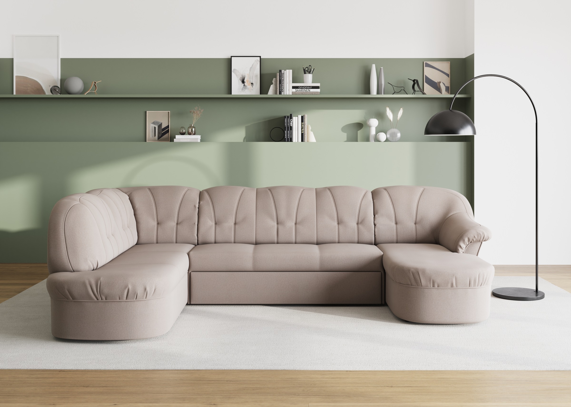 DOMO collection Wohnlandschaft »Pegnitz, zeitlos&modern, elegante Rückenste günstig online kaufen