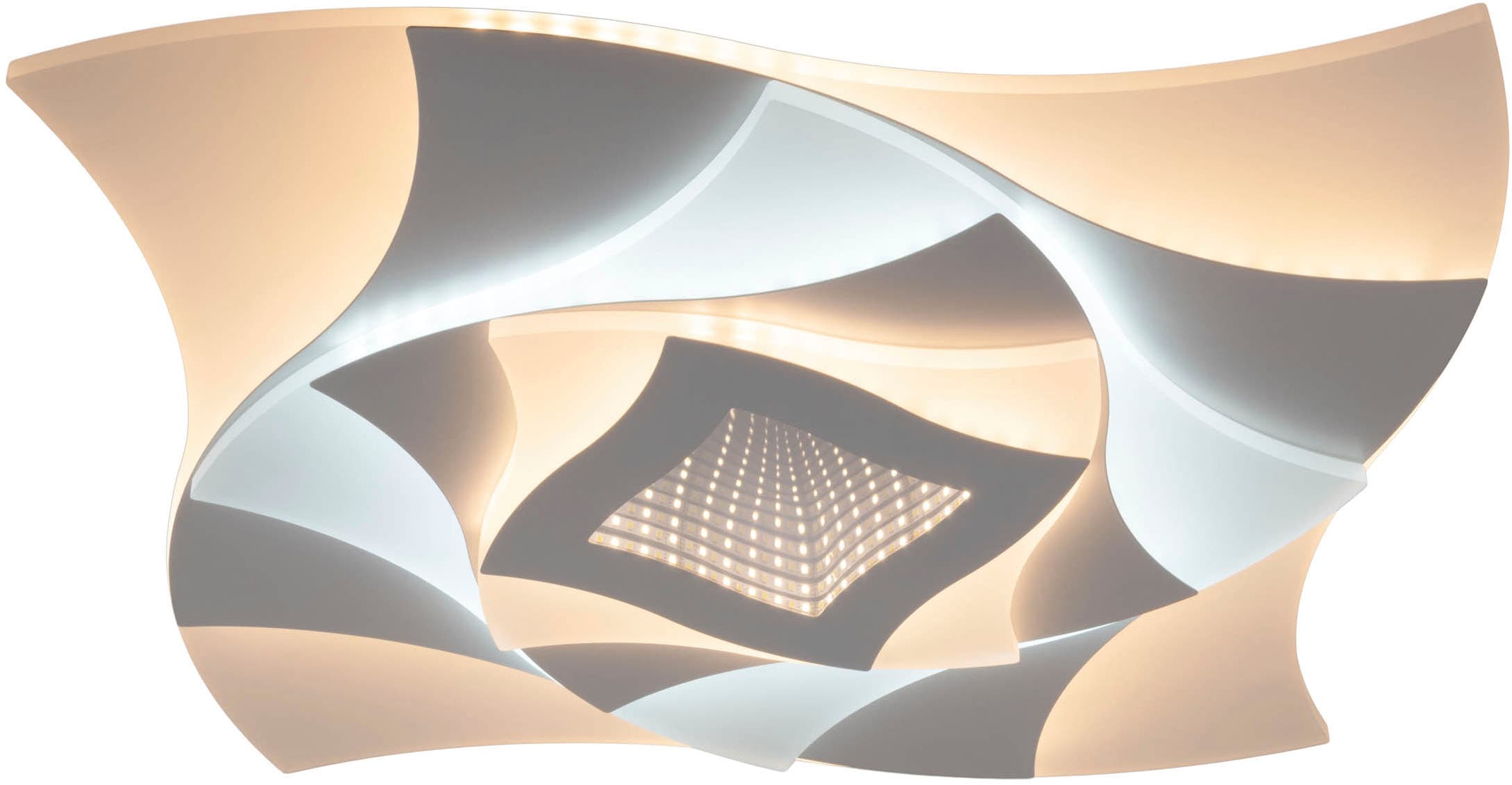 näve LED Deckenleuchte »Liora« LED-Modul 1 Stk. warmweiß - kaltweiß 3D-Effekt, CCT, Memory, Nachtlicht, dimmbar per Fernbedienung, weiß