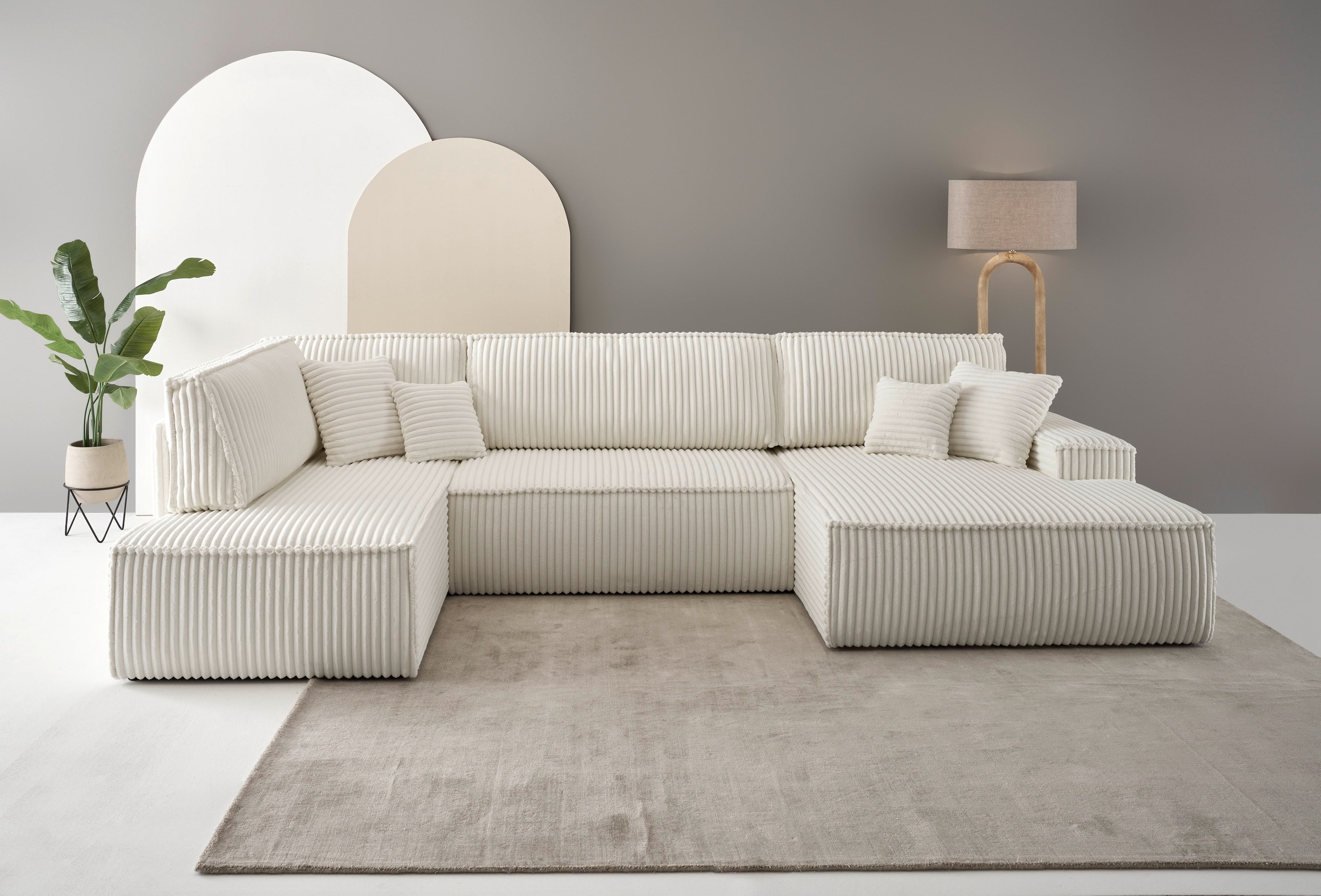 andas Wohnlandschaft »FINNLEY U-Form XXL 329 cm, Schlafsofa, Schlaffunktion günstig online kaufen