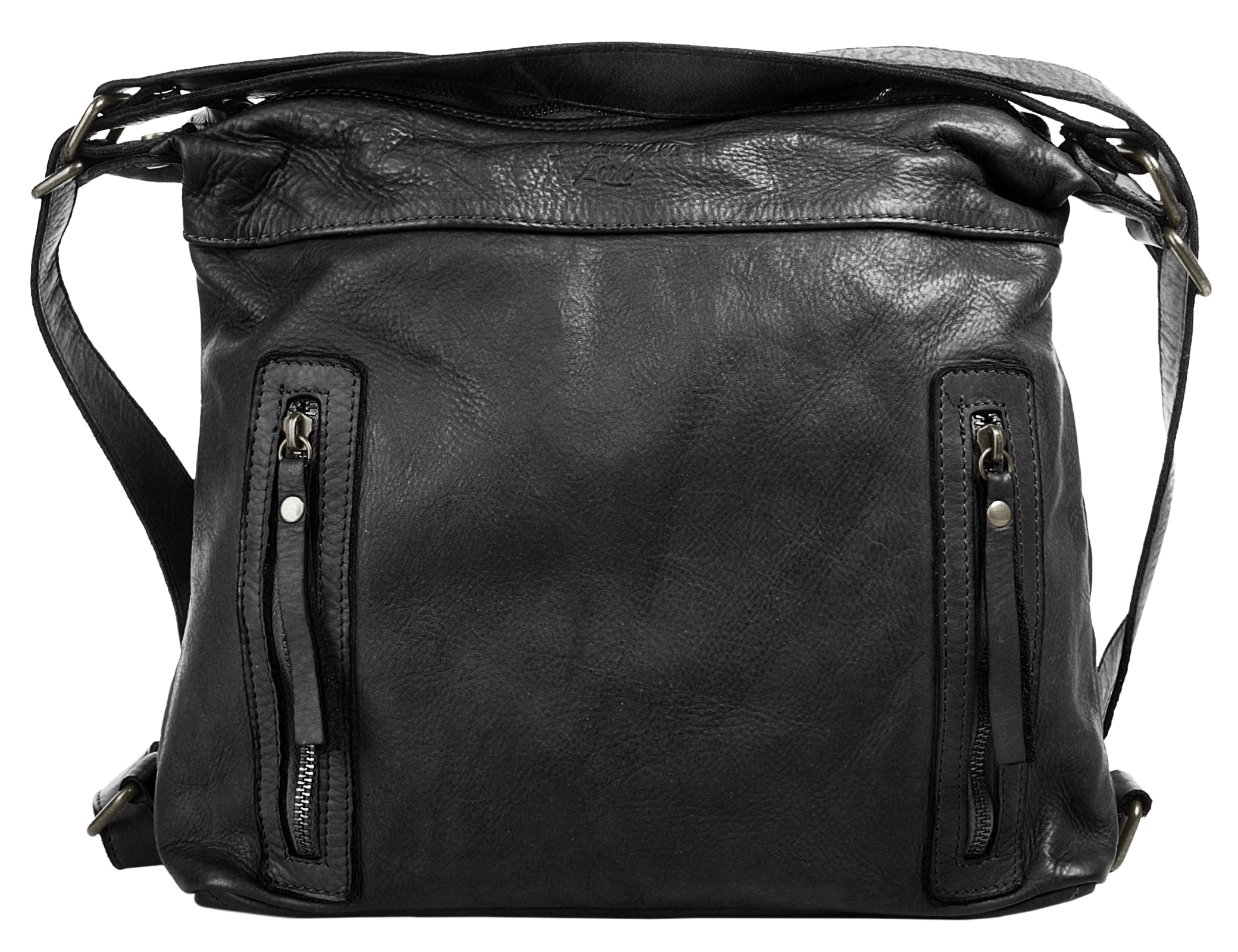 Shopper, echt Leder, Made in Italy, Gr. B/H/T: 34 cm x 31 cm x 15 cm onesize, schwarz