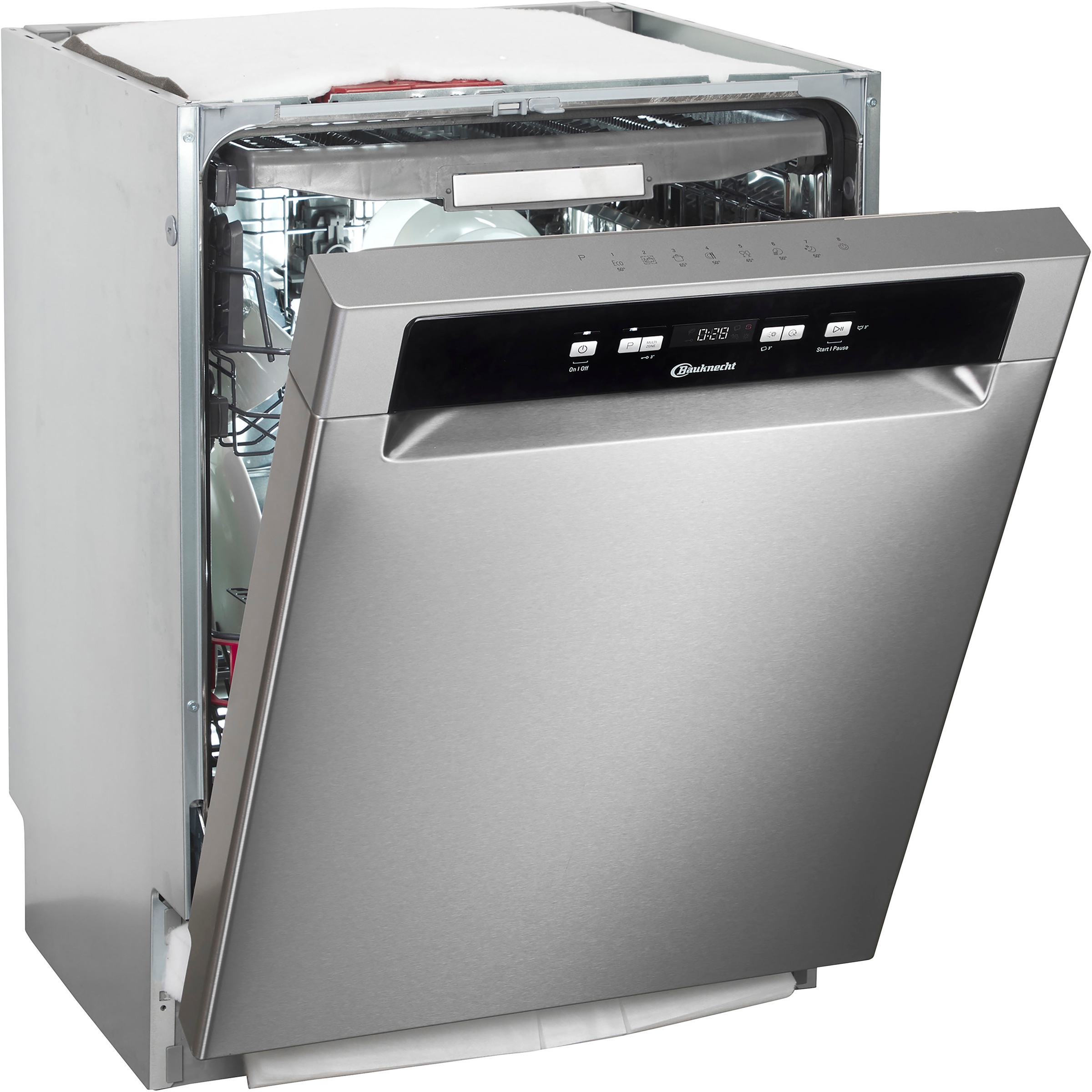 BAUKNECHT Unterbaugeschirrspüler »OBUC Ecosilent 8650« 14 Maßgedecke silberfarben Vollwasserschutz – Zuverlässiger Schutz vor Wasserschäden