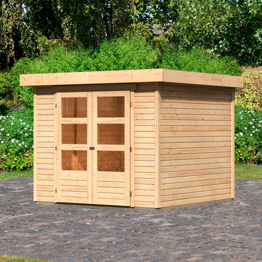 KARIBU Gartenhaus »Askola 3, 5« 19 mm Wandstärke naturbelassen