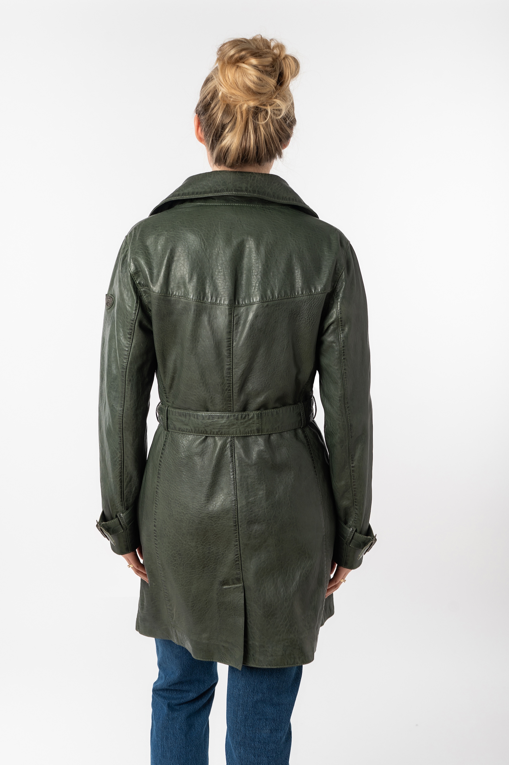 Mauritius Ledermantel »GWTaresa«, (2 tlg., mit Bindegürtel), Leder-Trenchcoat mit Bindegürtel