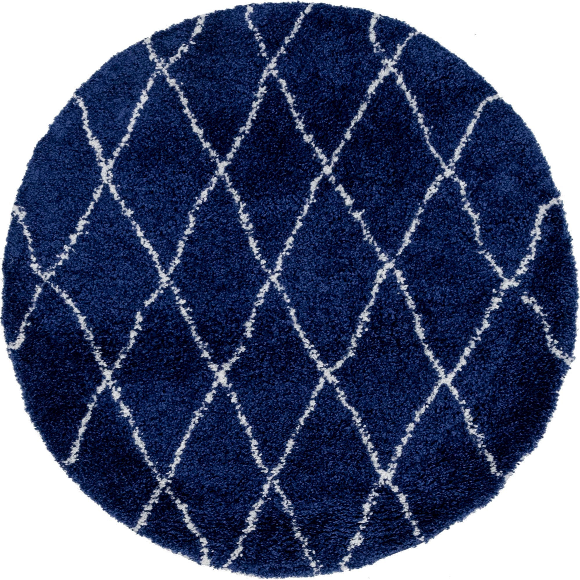 Myflair Möbel & Accessoires Hochflor-Teppich »Temara Shag Lagerräumung«, rund, 51 mm Höhe, gewebt, Rauten Design, weich & kuschelig
