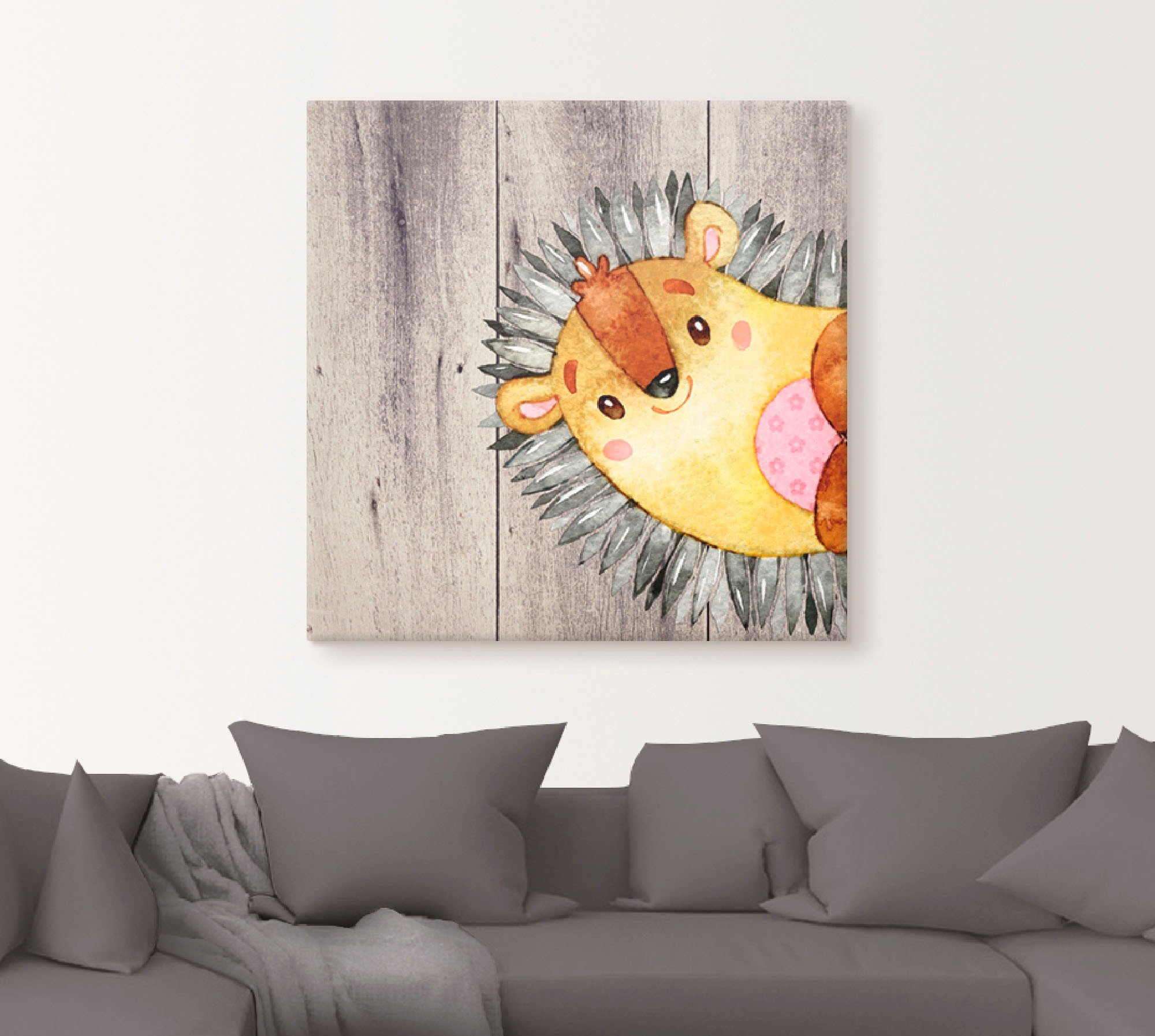 Artland Leinwandbild »Waldland Freunde - Igel« Tiere 1 Stk. tlg. auf Keilra günstig online kaufen