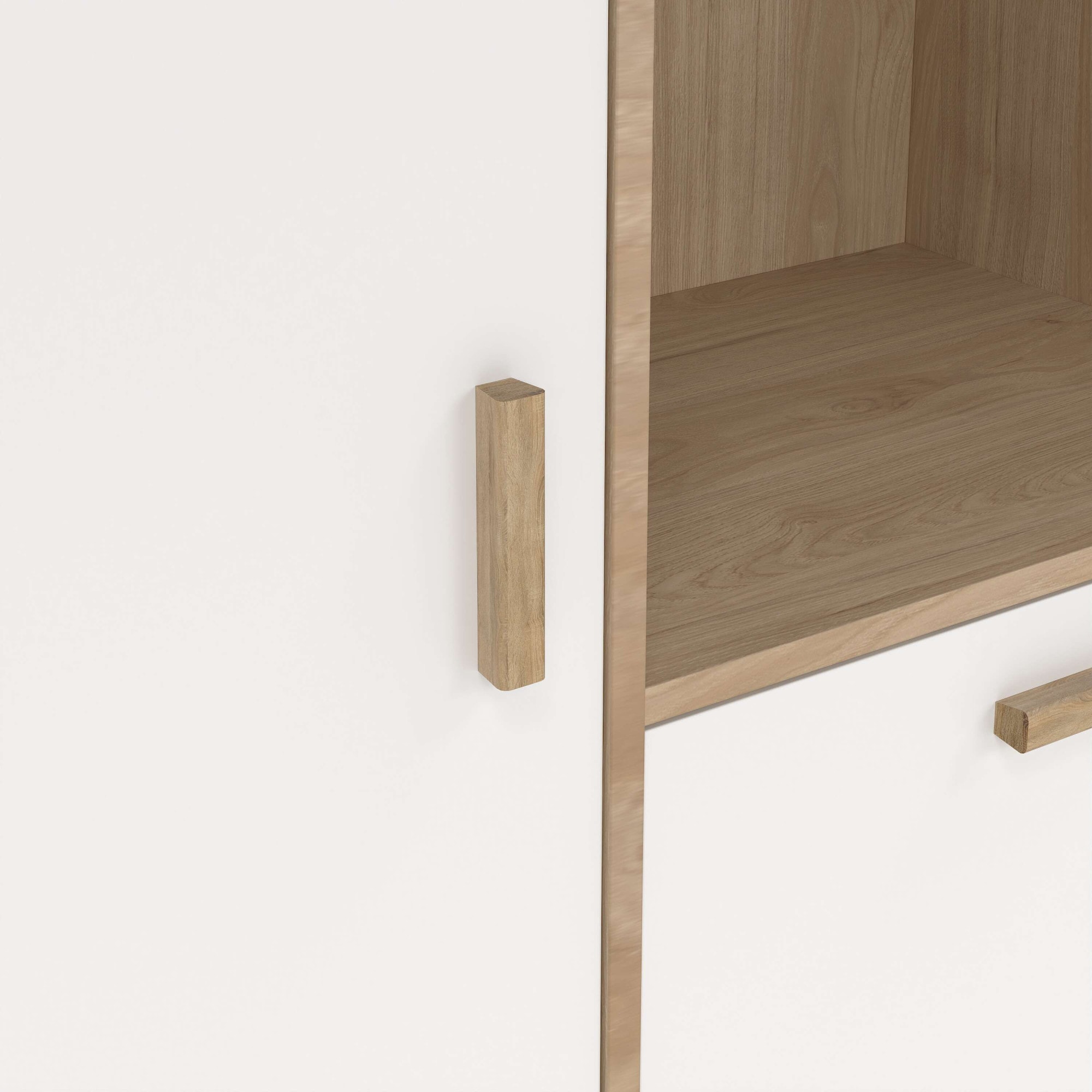 andas Vitrine »Ikast Vitrinenschrank, Standvitrine, Schrank, Stauraum«, 2 Türen, 3 offene Fächer, Breite 89 cm, Höhe 188 cm