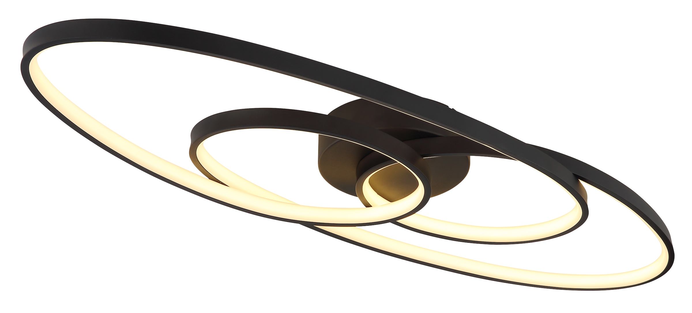 GLOBO LIGHTING Deckenleuchte »SPIRA« LED-Modul 1 Stk. Warmweiß Deckenleuchte Schwarz/Alu, Opal, Stufenschalter, LED 40W