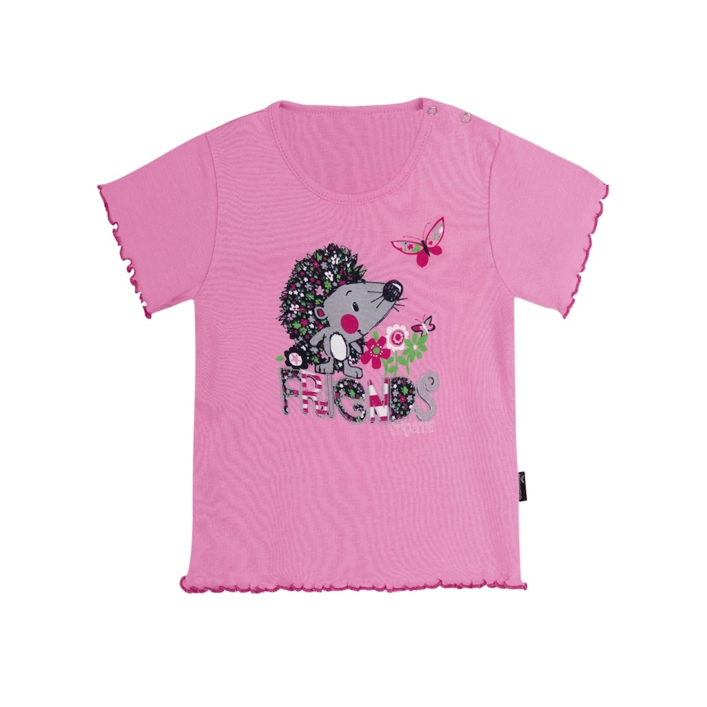 Trigema T-Shirt »TRIGEMA Baby-Shirt mit niedlichem Igel-Motiv«, (1 tlg.)