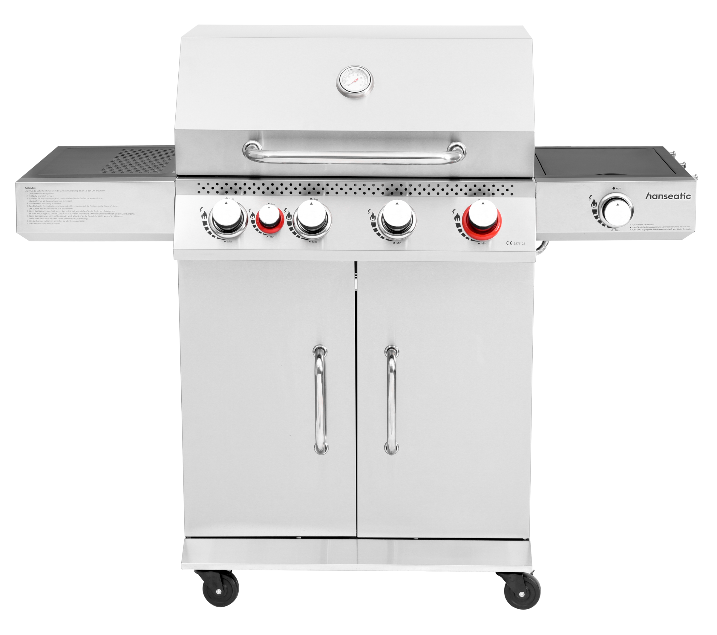 Hanseatic Gasgrill »Memphis« 19 kW Gesamtleistung, Infrarot-Heckbrenner, Hochleistungs-Turbobrenner