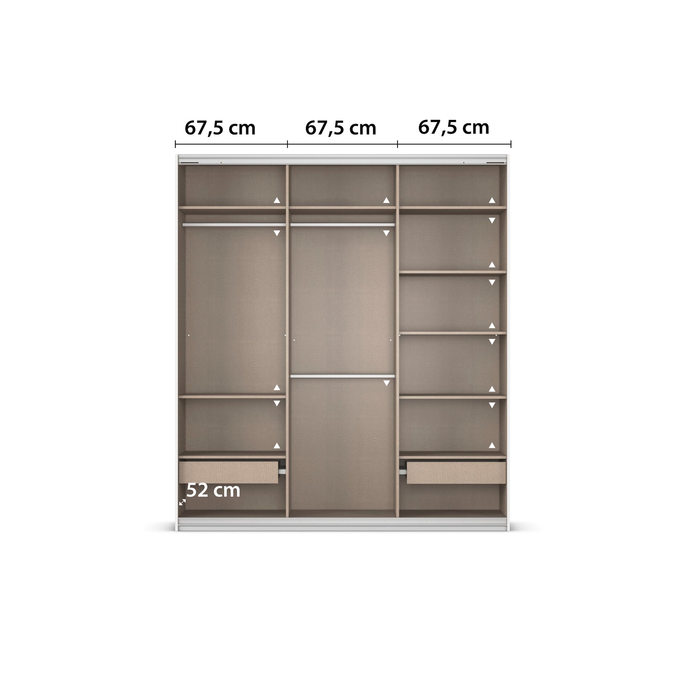 rauch Kleiderschrank »Schwebetürenschrank OTTO´s Choice Garderobe Schrank TOP ANGEBOT Avola«, (in 3 verschiedenen Ausstattungen BASIC/CLASSIC/PREMIUM), mit eleganten Zierleisten in Chrom, Schwarz oder Weiß MADE IN GERMANY