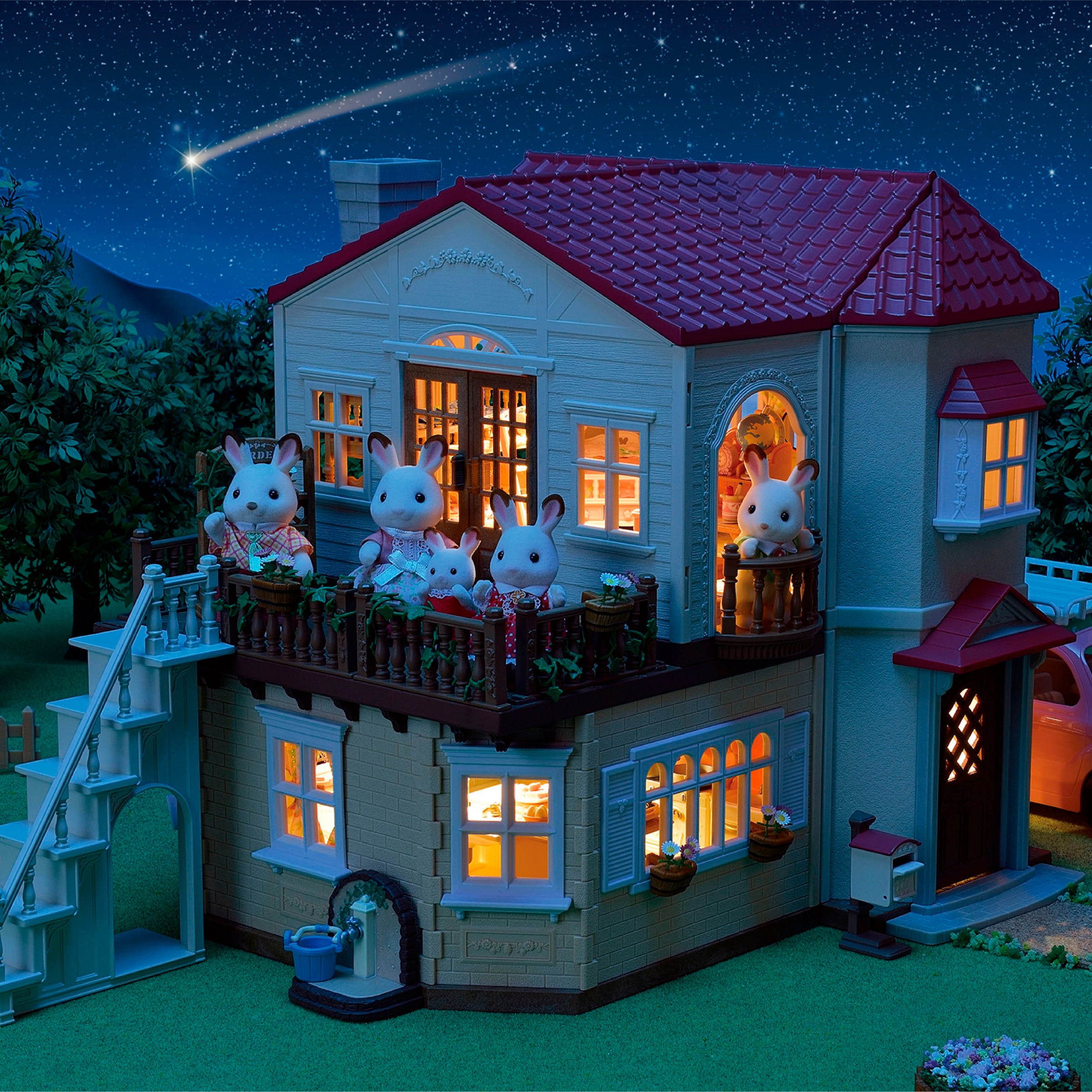 Sylvanian Families Spielwelt »Stadthaus mit Dachzimmer (5708)«, mit Licht