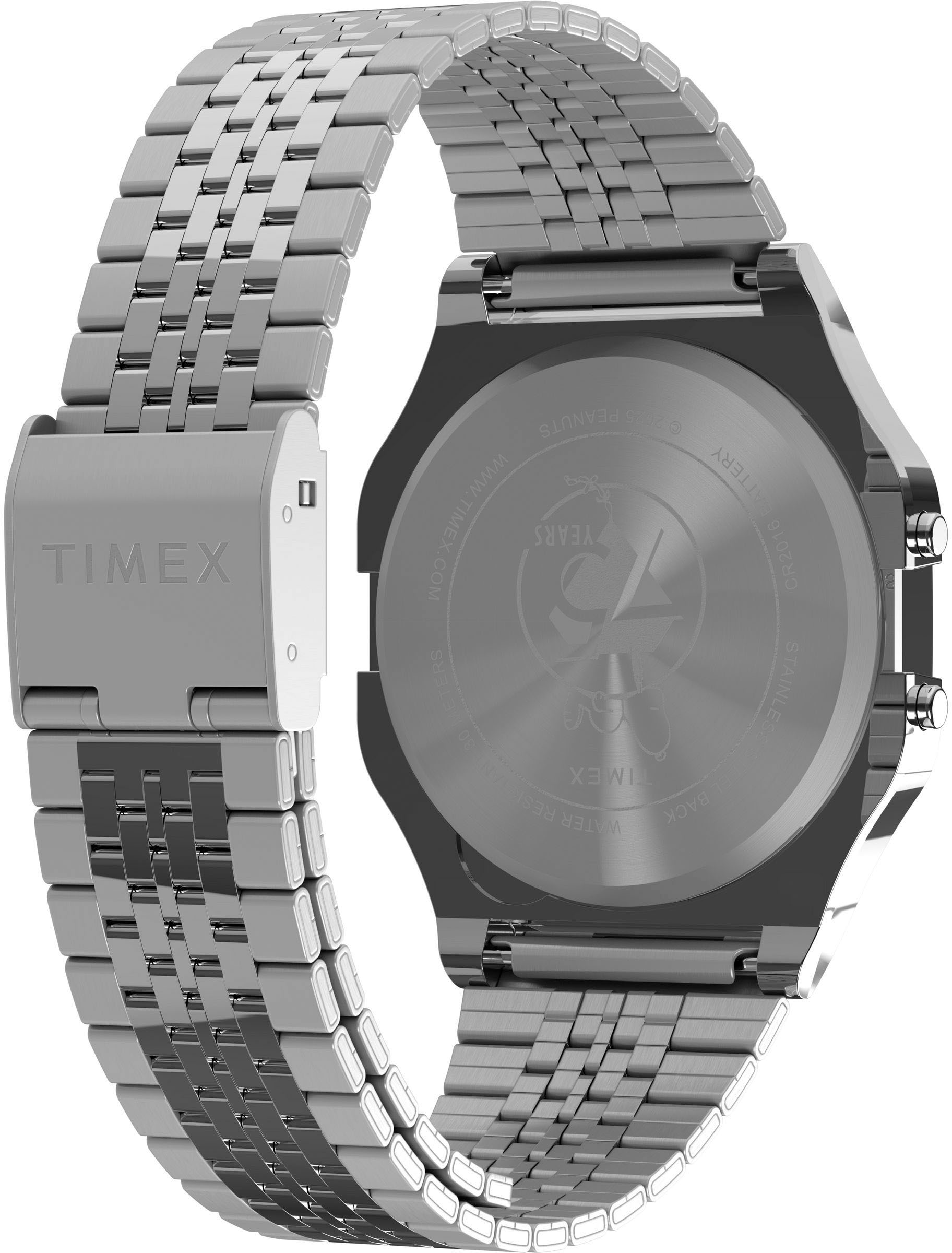 Timex Digitaluhr »PEANUTS TIMEX 80«, Quarzuhr, Armbanduhr, Damenuhr, Herrenuhr,Edelstahlarmband