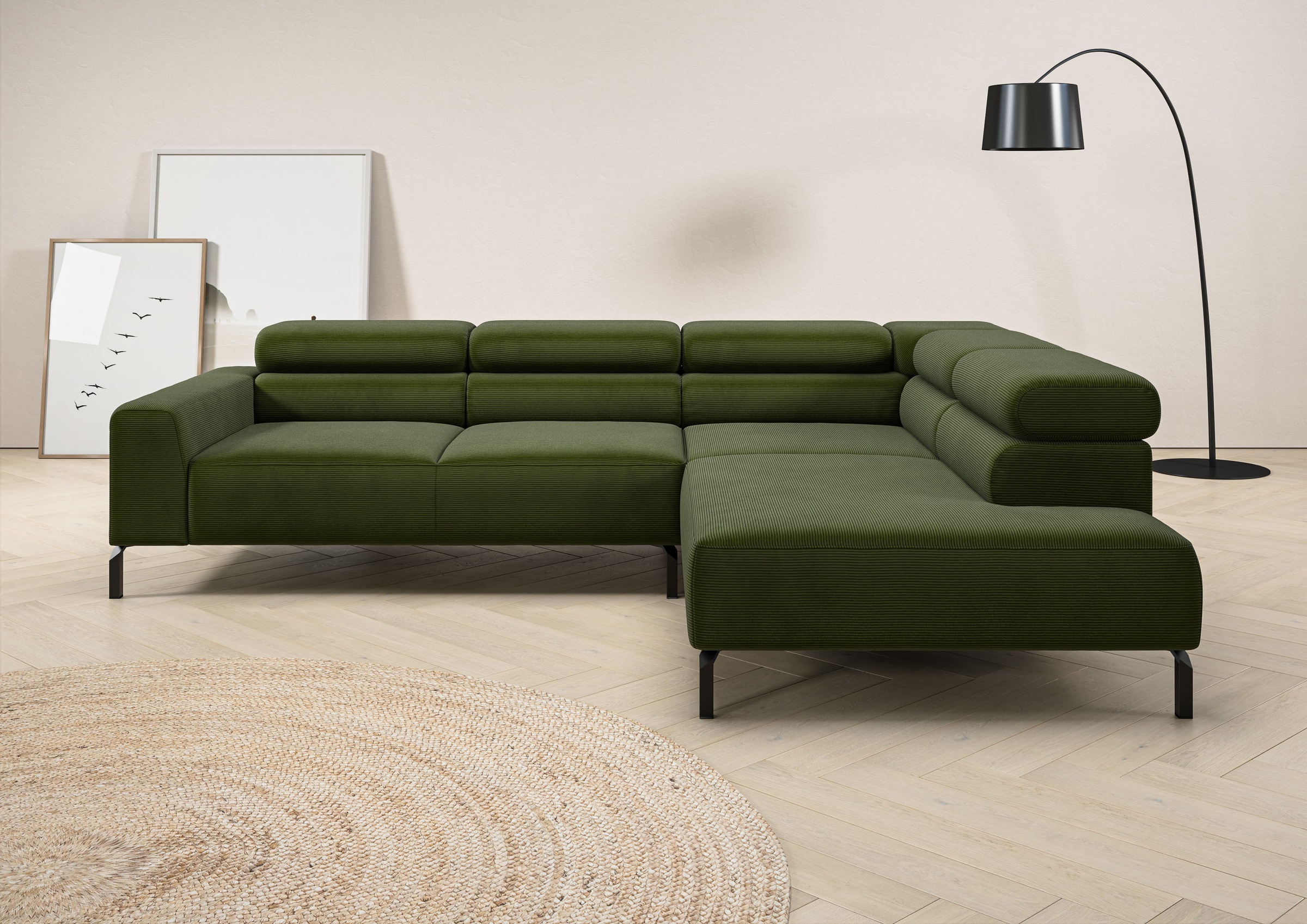 PLACES OF STYLE Ecksofa »Antonelli, L-Form, inkl. Kopfteilverstellung, Brei günstig online kaufen