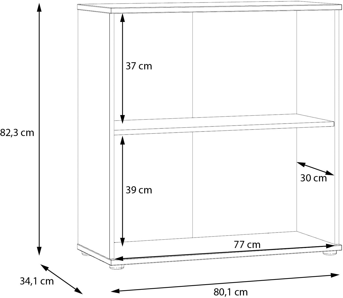 FORTE Kommode »Ganymede«, Kommode, Stauraum, Metallgriffe, 4 Dekore, Breite 80,1cm