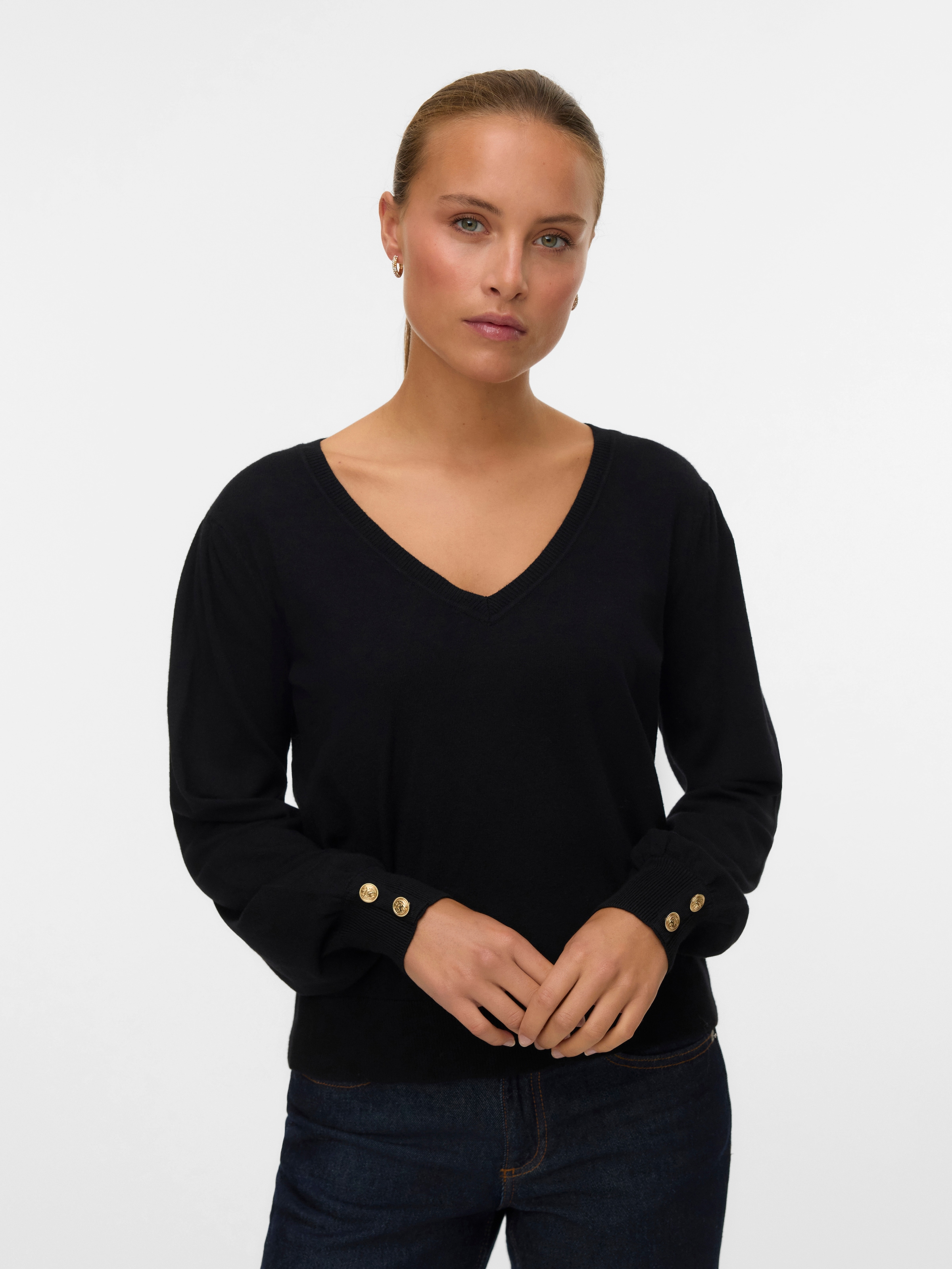 Vero Moda V-Ausschnitt-Pullover »VMHOLLYKARIS LS V-NECK PULLOVER GA BOO«