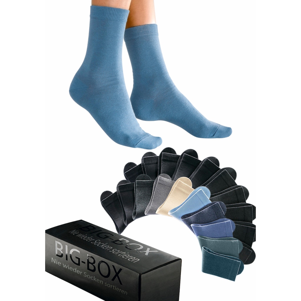 Go in Basicsocken »mit Baumwolle und Komfortbund, ohne drückende Naht«, (Box, 20 Paar)