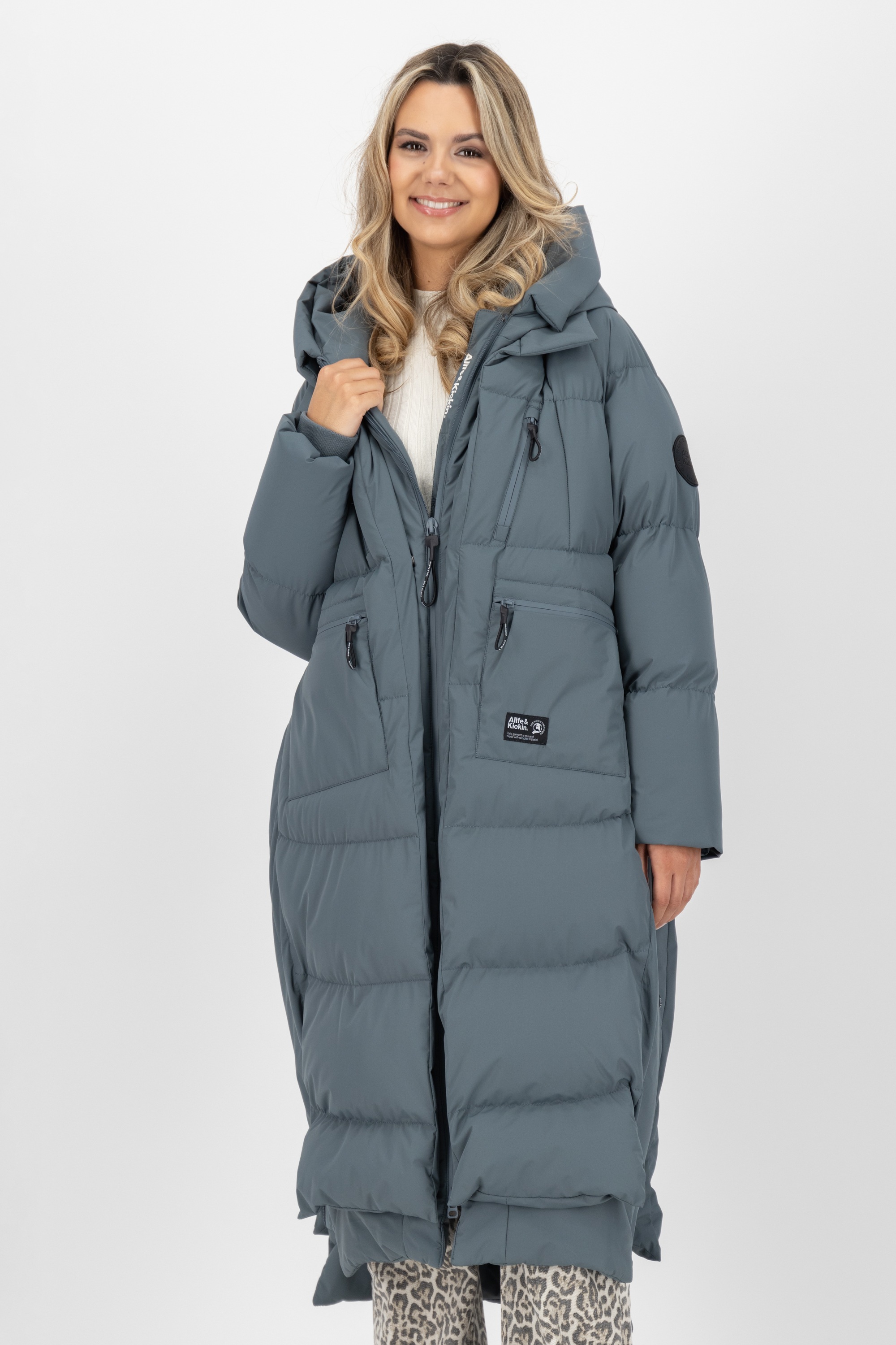 Alife & Kickin Winterjacke »Damen RihannaAK A«, mit Kapuze, Langer, warmer Wintermantel mit großer Kapuze und Fleece Innenfutter