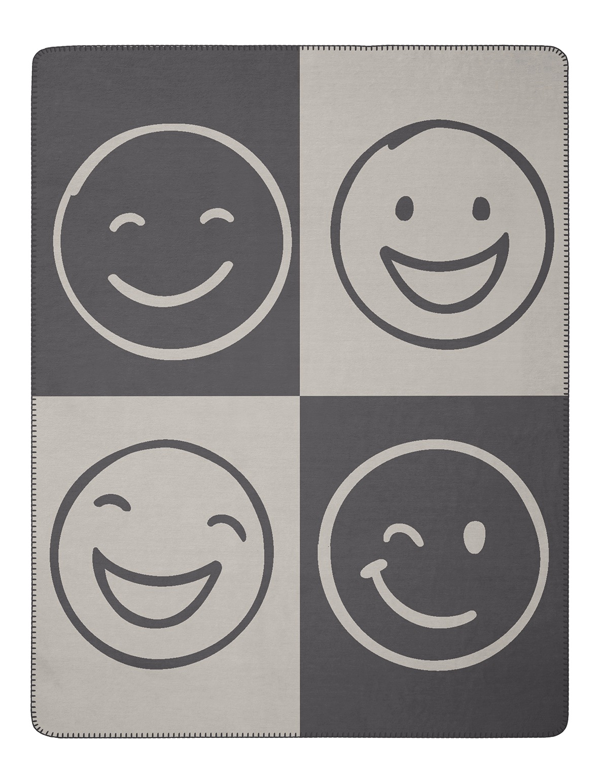 Biederlack Wohndecke »Emoji« mit Smiley, 70% Baumwolle/30% Polyacryl günstig online kaufen
