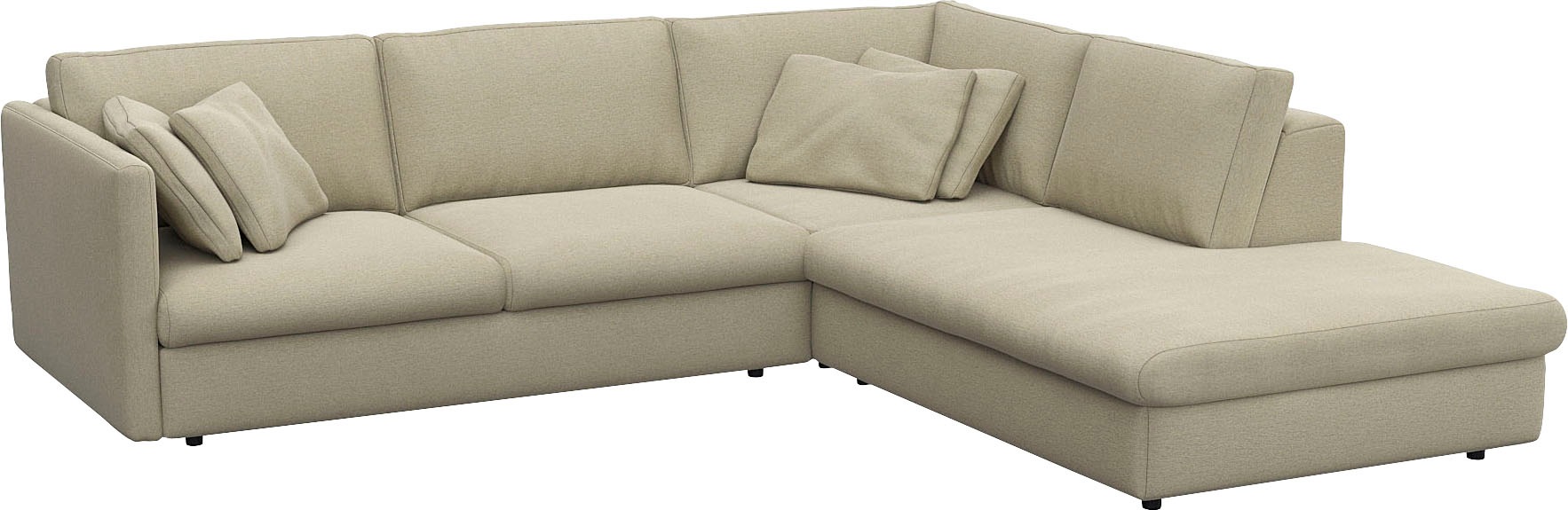 FLEXLUX Ecksofa »Lovane, elegant und zeitlos, bequem, L-Form«, Weich & anschmiegsam, große Sitztiefe auf Kaltschaum, Dekokissen inkl.