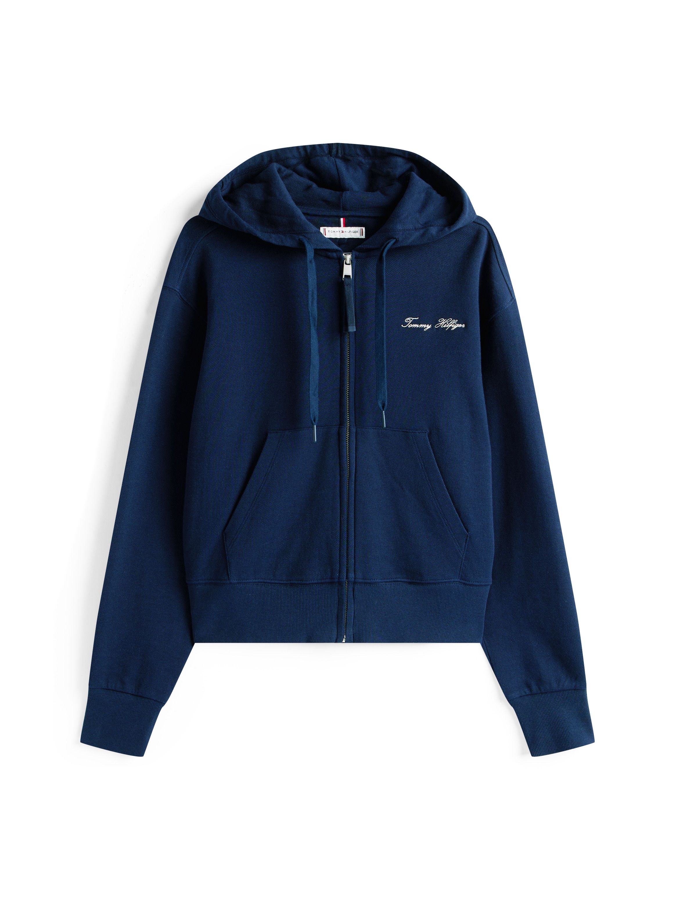 Tommy Hilfiger Sweatjacke »SCRIPT REG PIQUE ZIP-UP HOODIE«, mit Tommy Hilfiger Script Logo-Schriftzug