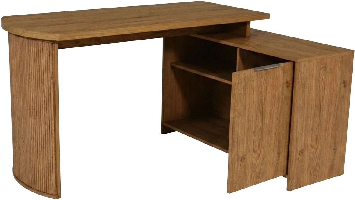 Jahnke Eckschreibtisch »MOON C 14 E« Eckschreibtisch, wechselseitig montierbar, 2 Fächer, Breite:140 cm