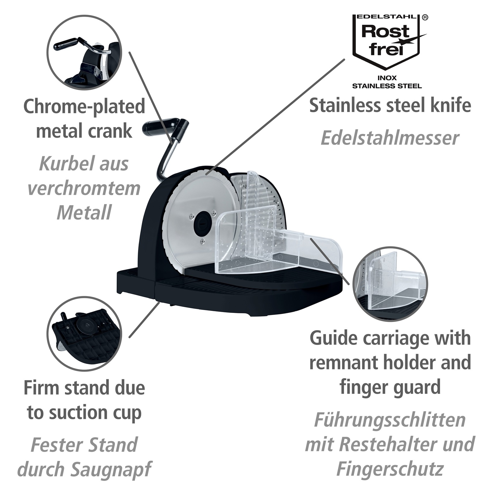 WENKO Allesschneider »Brotschneidemaschine«, mit Edelstahlmesser & Handkurb günstig online kaufen