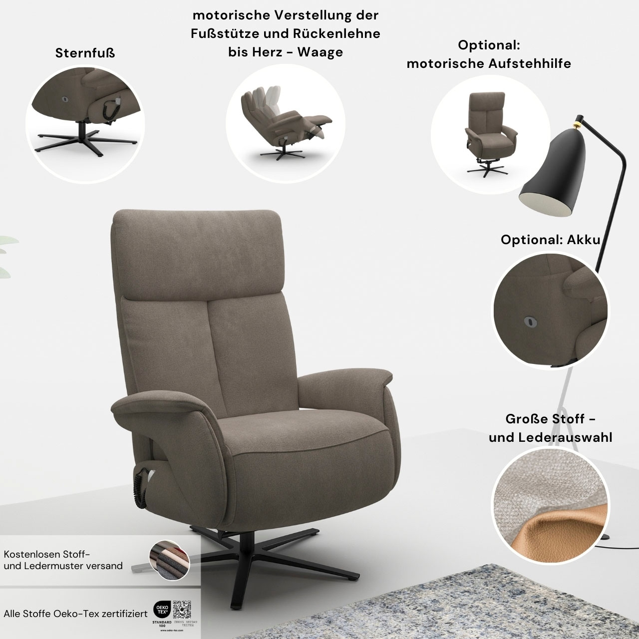 sit&more TV-Sessel »TV Sessel Triple Seven Xtra large«, mit Herz-Waage und 3 Motoren