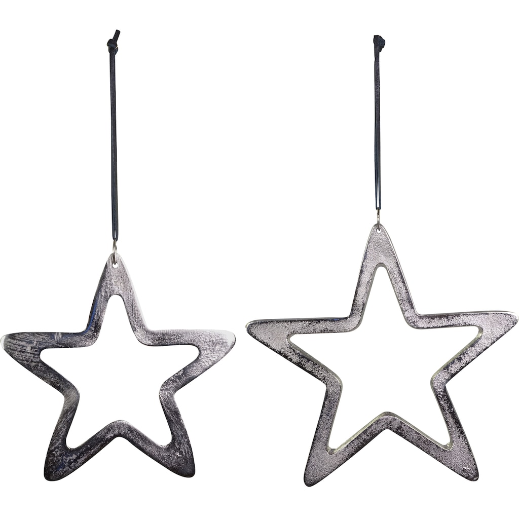 andas Dekostern »Weihnachtsstern, Haakon, Weihnachtsdeko«, (2 St.), aus Aluminium, in Sternform