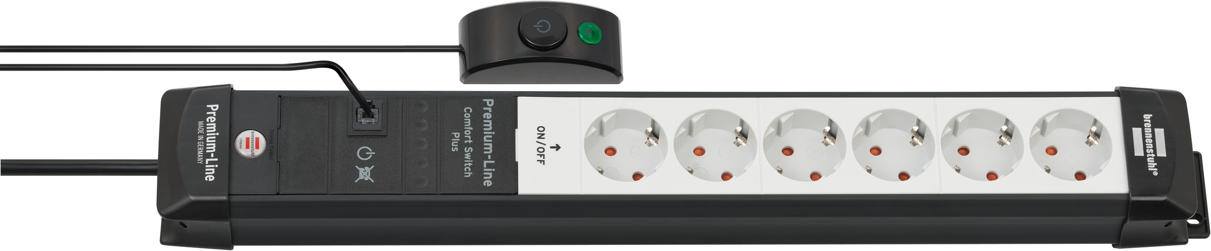 Brennenstuhl Steckdosenleiste »Premium-Line Comfort Switch Plus«, 6-fach, (Kabellänge 3 m), zusätzlicher Hand-Fußschalter
