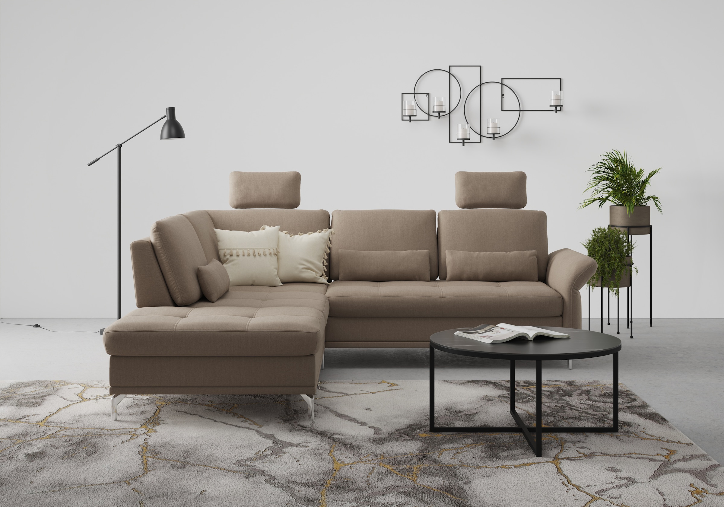 Home affaire Ecksofa »Palm Beach L-Form« Federkern, mit Sitztiefenverstellu günstig online kaufen