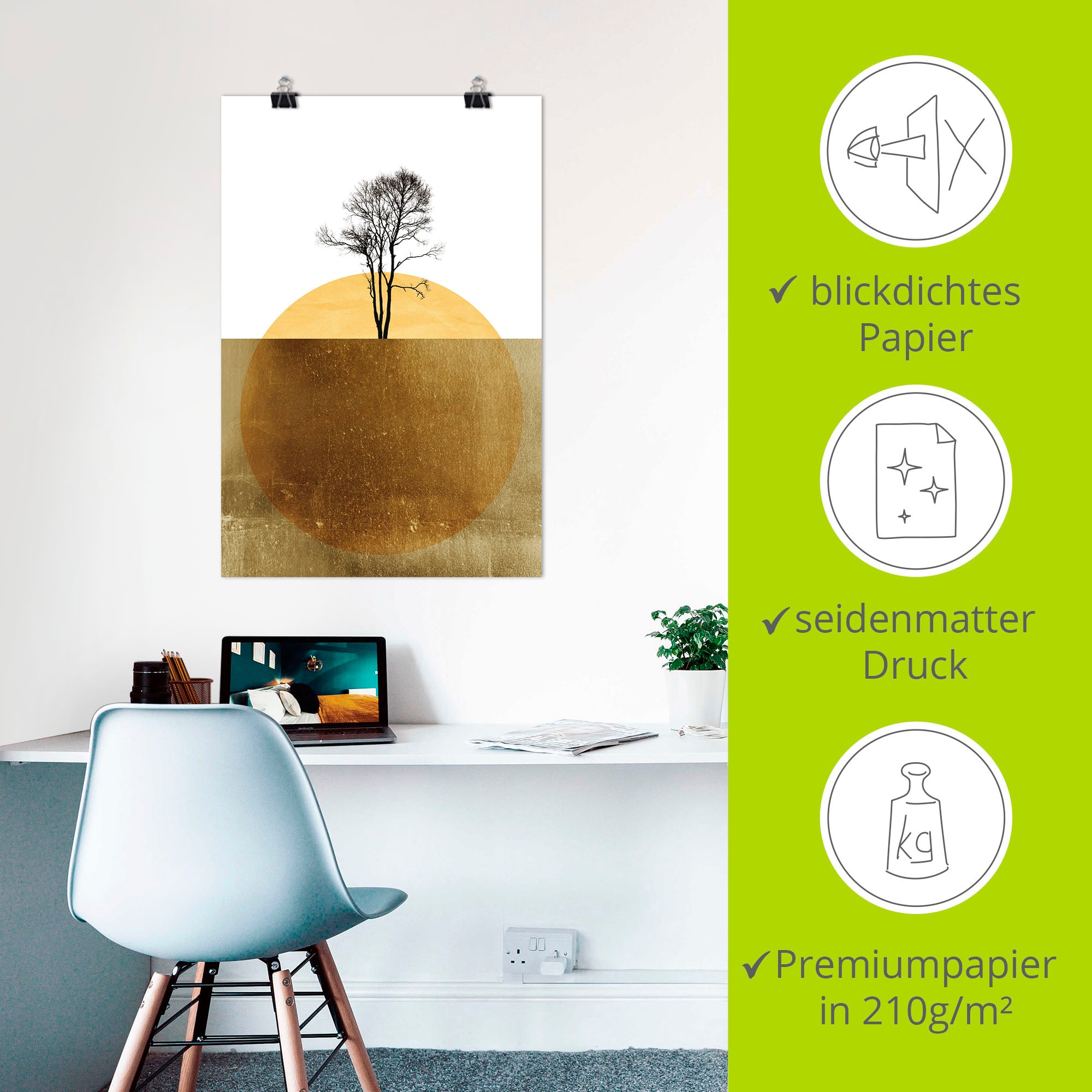 Artland Wandbild »Goldener Ozean«, Meer Bilder, (1 St.), als Alubild, Outdoorbild, Leinwandbild, Poster in verschied. Größen