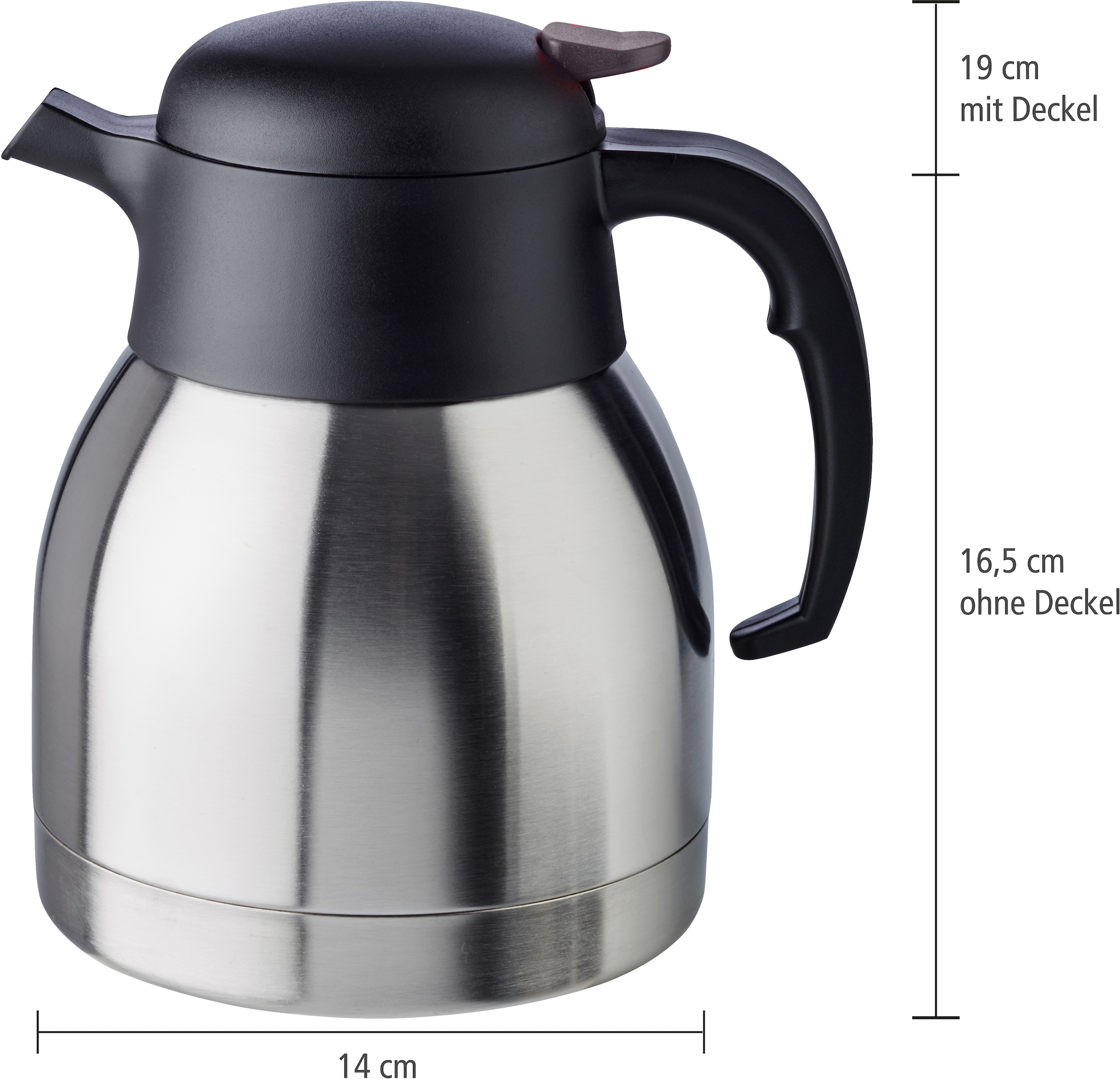 APS Isolierkanne »Classic«, 1,0 l, Einhandautomatik, doppelwandiger Edelstahl