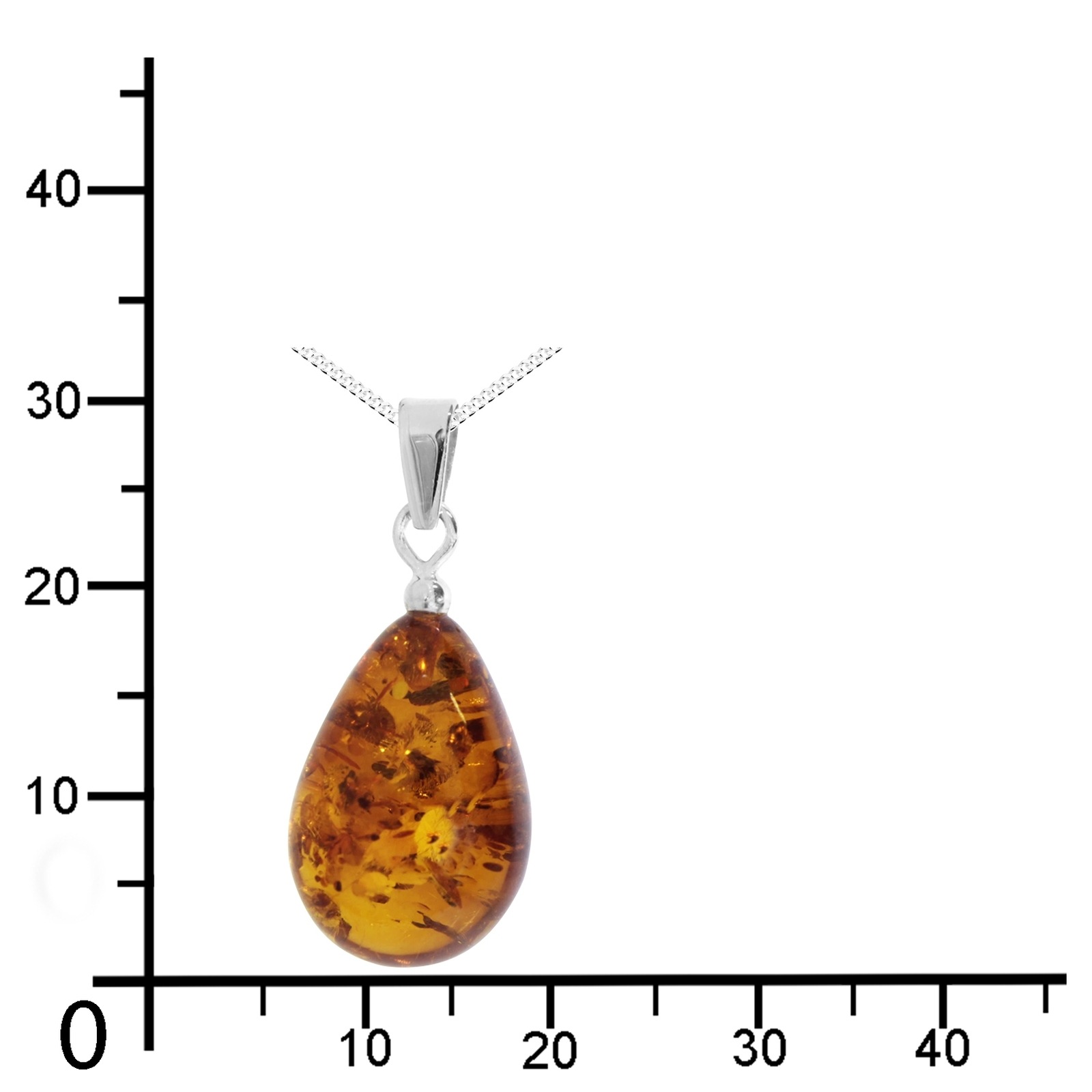 OSTSEE-SCHMUCK Kette mit Anhänger »Ostsee-Schmuck Kette mit Anhänger Tropfen ca. 17 mm lang«, (2 tlg.)