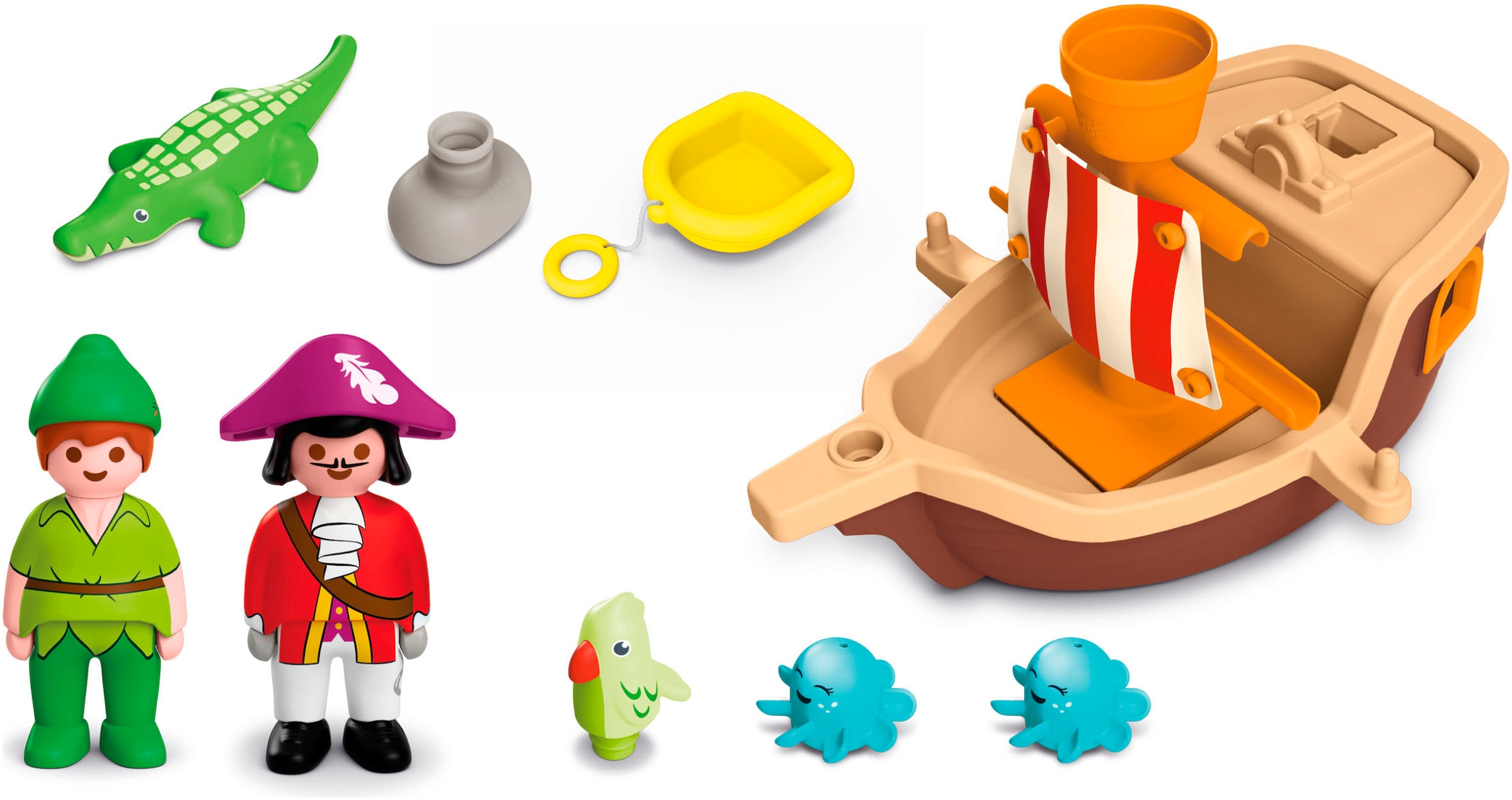 Playmobil® Konstruktions-Spielset »Peter Pans Piratenschiff mit Wasserspritzspaß (71769), JUNIOR & Disney«, (12 St.), Made in Europe