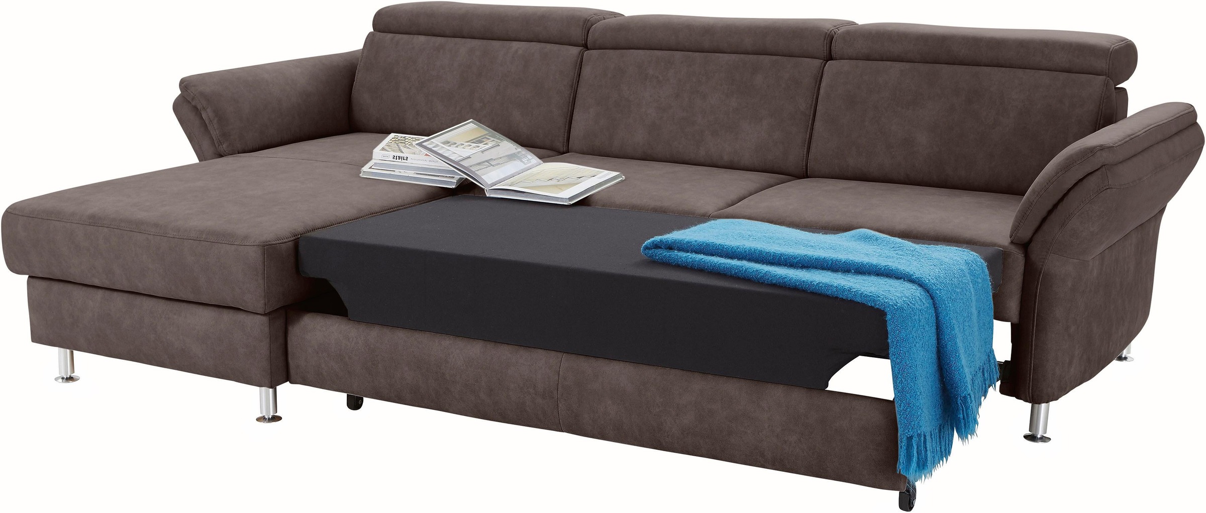 sit&more Ecksofa »Avignon L-Form«, Kopfteilverstellung, wahlweise mit Bettfunktion und Bettkasten