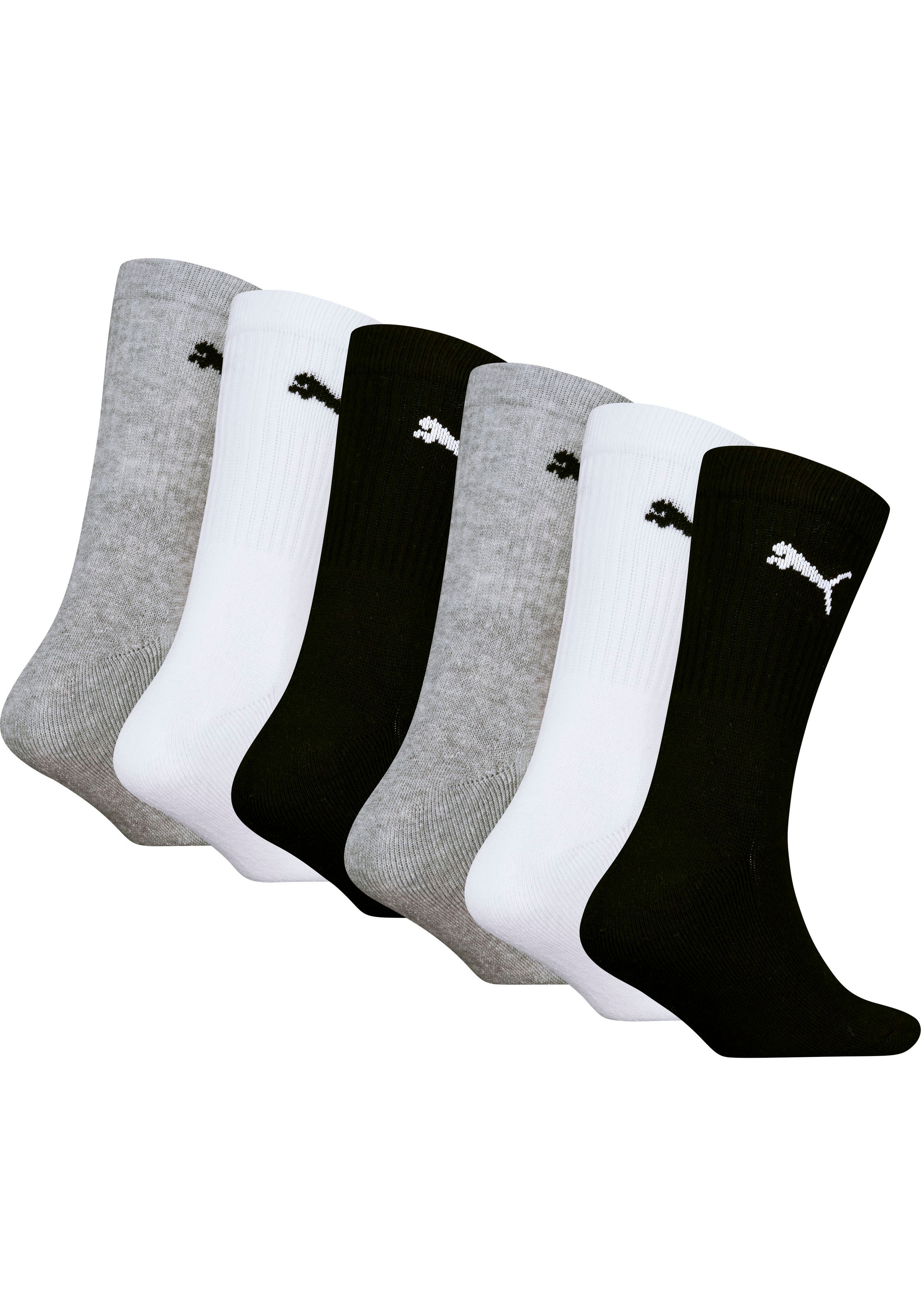 PUMA Socken »PUMA JUNIOR CREW SOCK 6P ECOM« 6 Paar, 6 Stk. tlg. gepolsterte Sohle für zusätzlichen Komfort