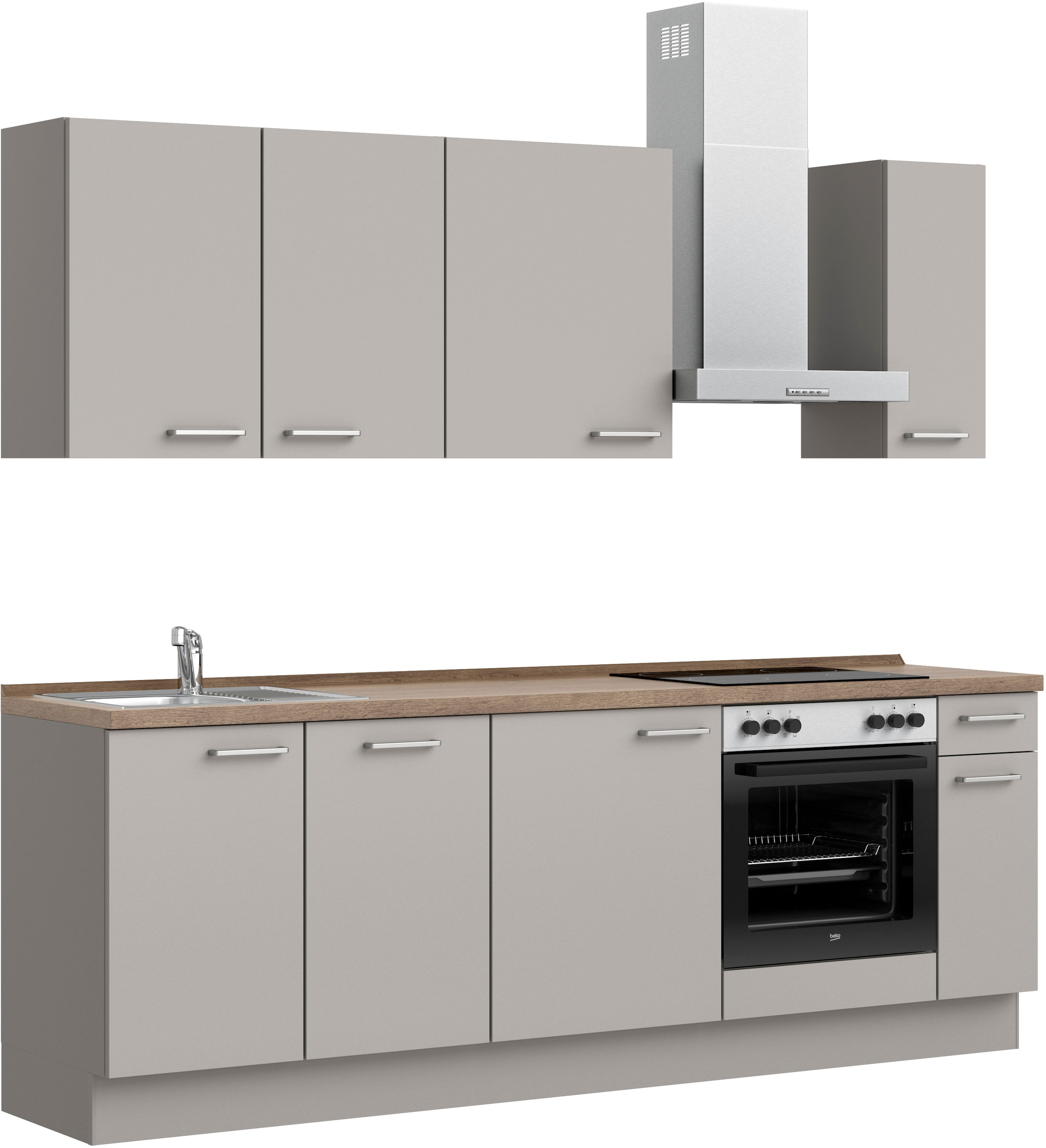nobilia® Küchenzeile »"Touch I"«, vormontiert, Ausrichtung wählbar, Breite 240 cm, wahlw. mit E-Geräten