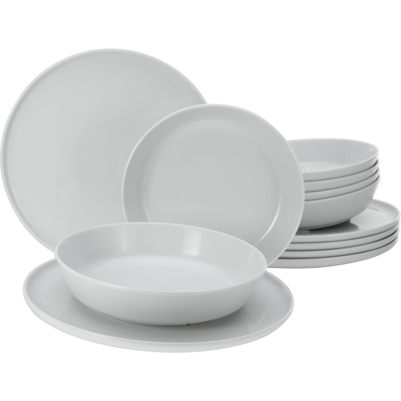 CREATABLE Tafelservice »Geschirr-Set Chef Collection« Teller Set, weiß, nordisches Design, 12 Teile, für 6 Personen weiß