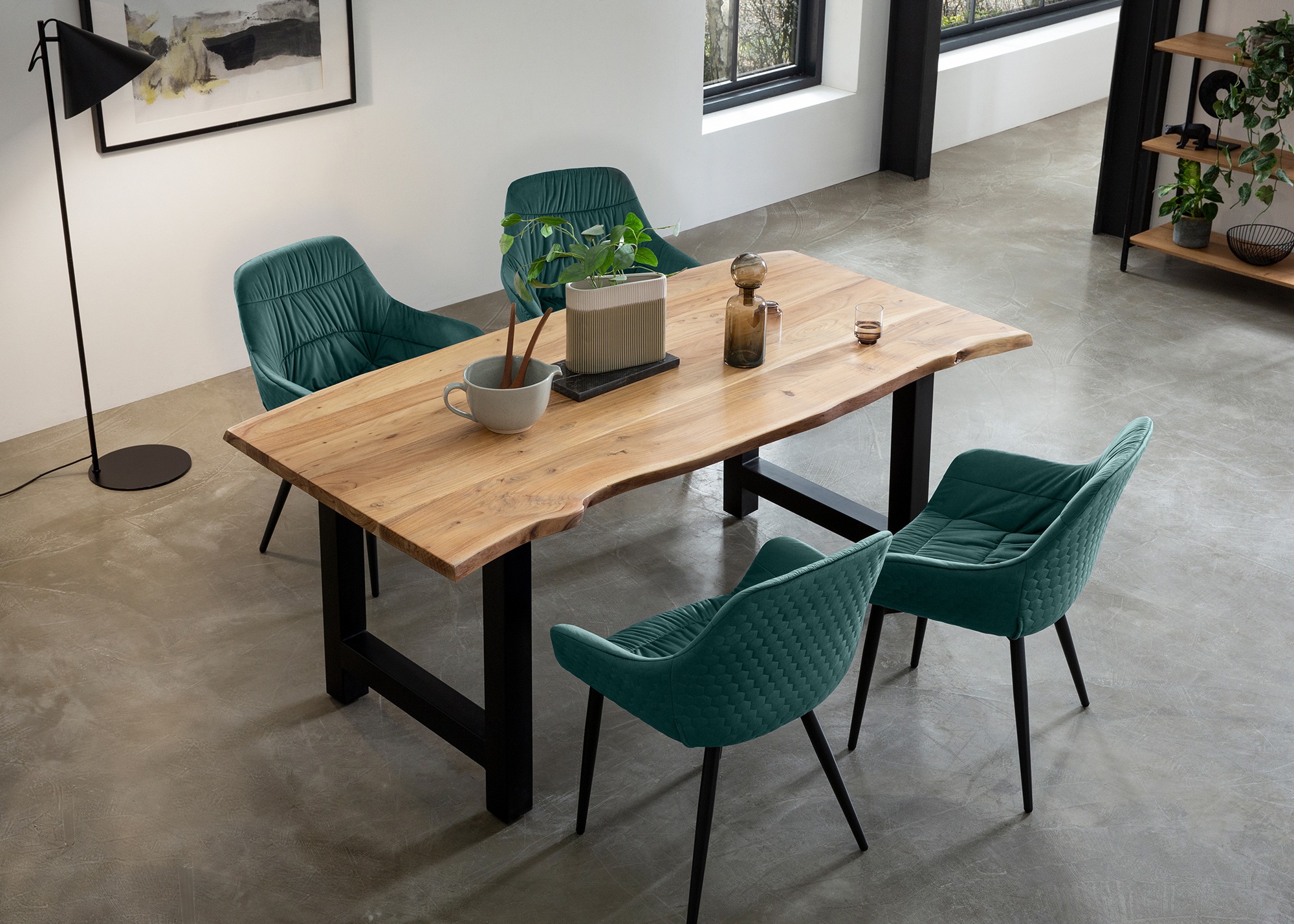 SalesFever Essgruppe »Esszimmerausstattung aus Holz und Metall« Set, 5 Stk. günstig online kaufen