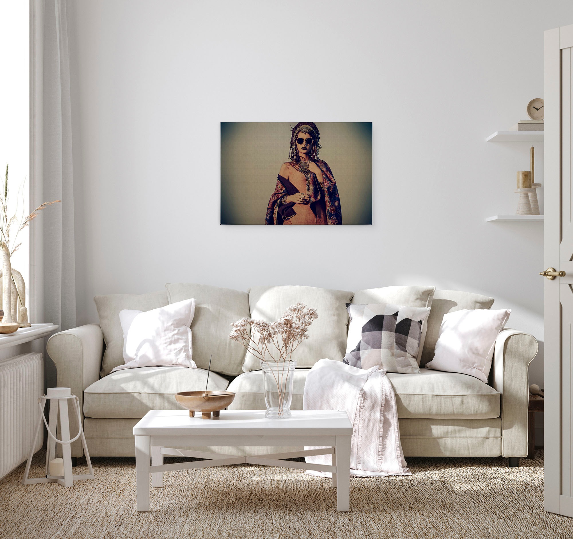A.S. Création Leinwandbild »la bohème«, Kunst-Personen-Kinder, (1 St.), Keilrahmen Bild Boho Stil Frau Leinwand-Bild Wohnzimmer modern Kinder