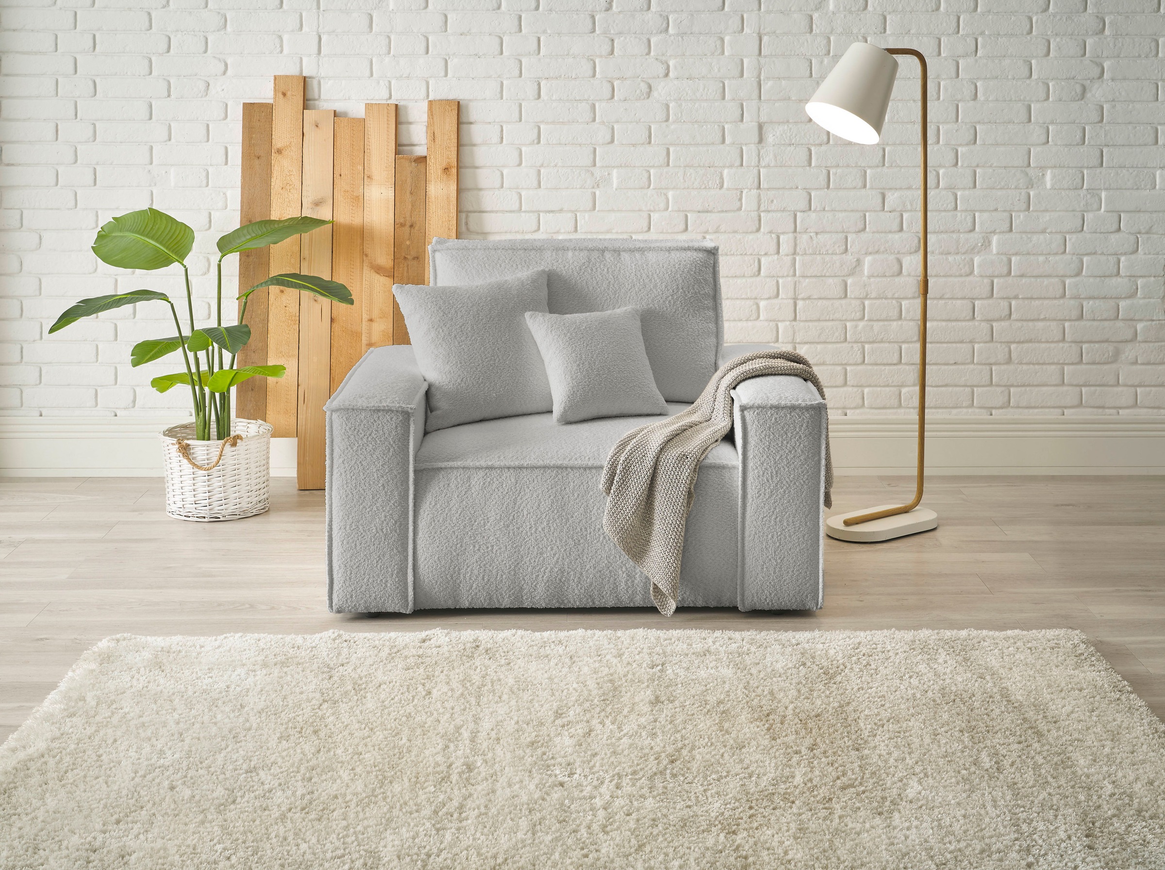 andas Loveseat »FINNLEY, XXL-Sessel, Lesesessel, trendige Stoffe, inkl. Zie günstig online kaufen