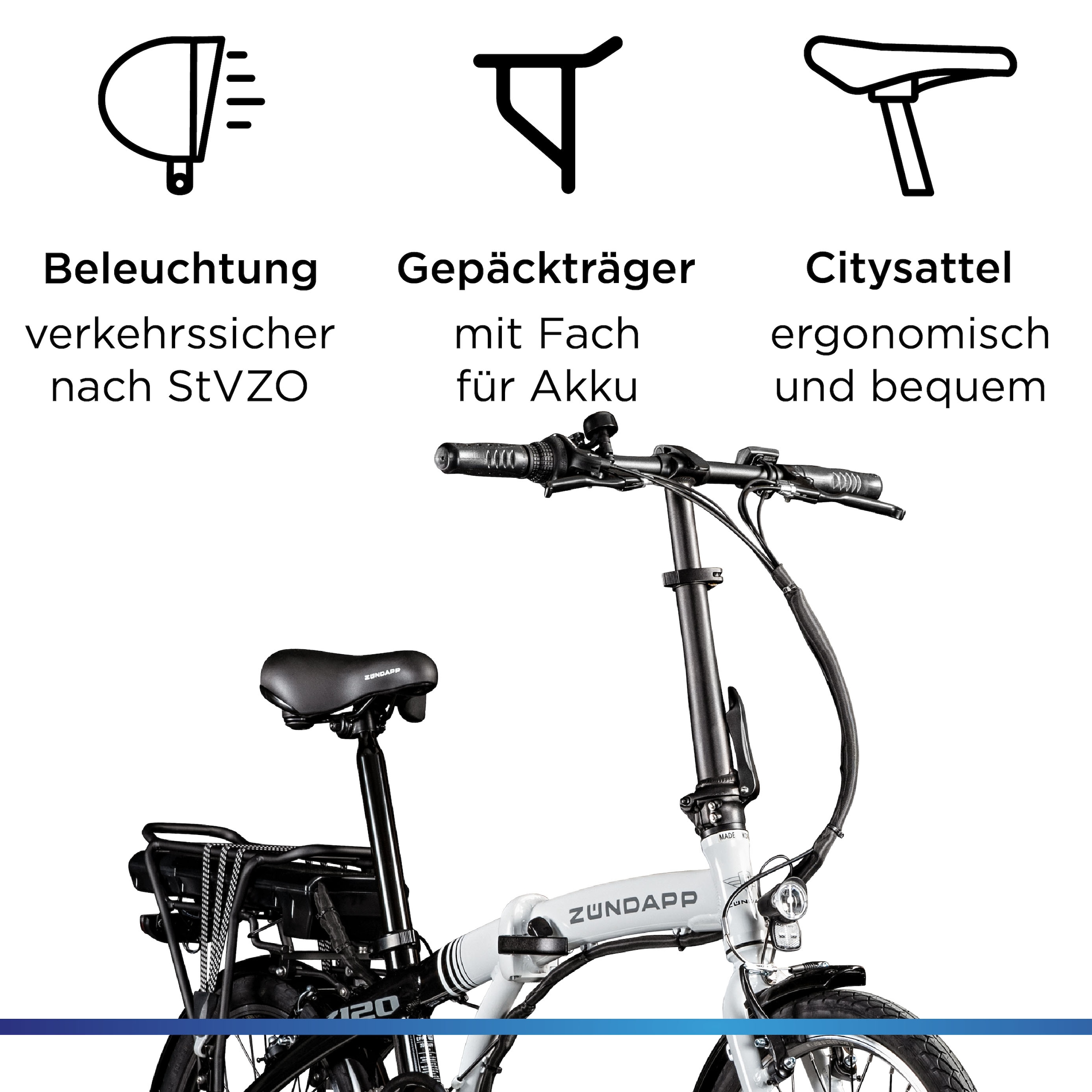 Zündapp E-Bike »Z120«, 7 Gang, Shimano, Tourney, Heckmotor 250 W, Pedelec, Elektrofahrrad für Damen u. Herren