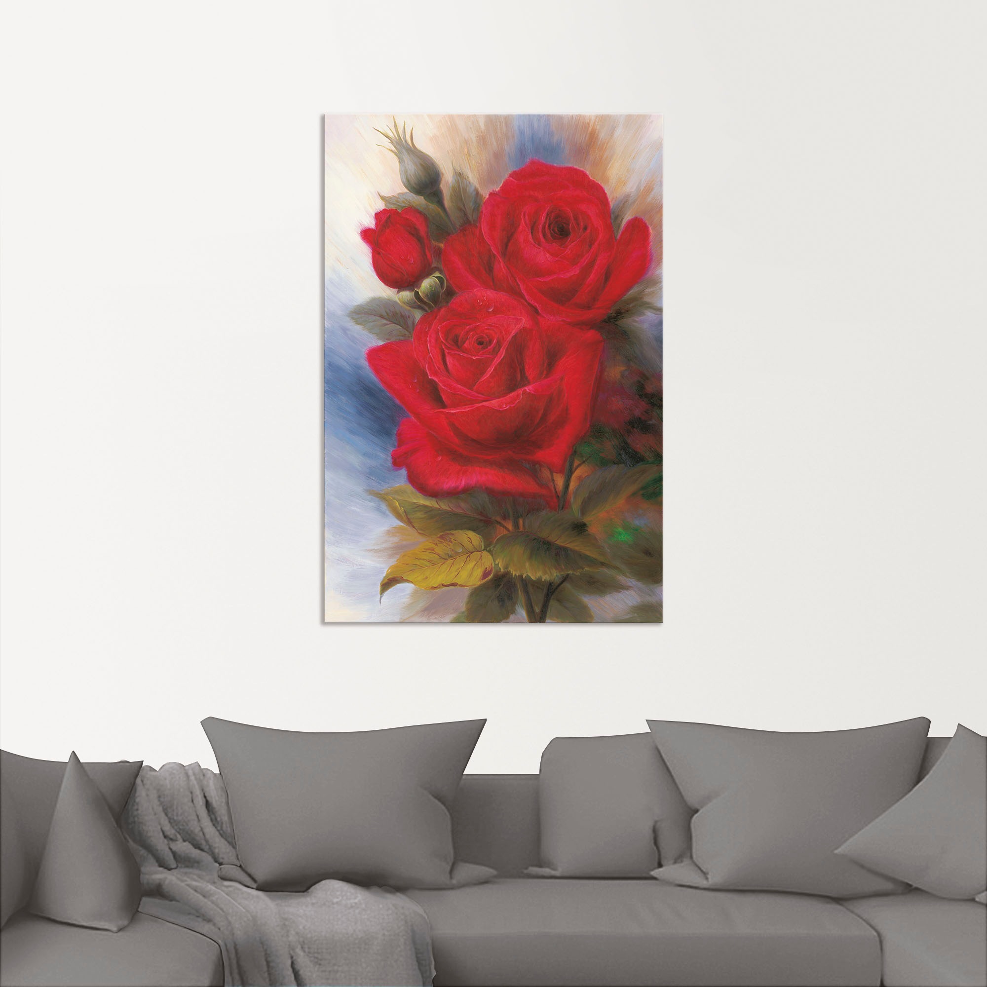 Artland Wandbild »Rote Rosen I«, Blumenbilder, (1 St.), als Alubild, Leinwandbild, Wandaufkleber oder Poster in versch. Größen