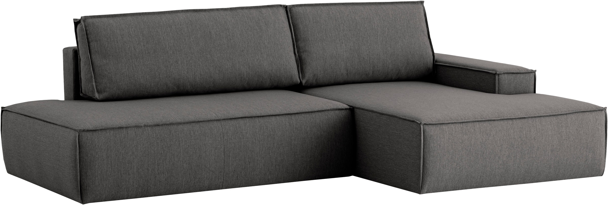 Home affaire Ecksofa »SHERWOOD, Schlafsofa in L-Form offen (275cm), Cord, Leinenoptik«, Schlaffunktion und Bettkasten, Kedernaht, hoher Sitz- & Liegekomfort