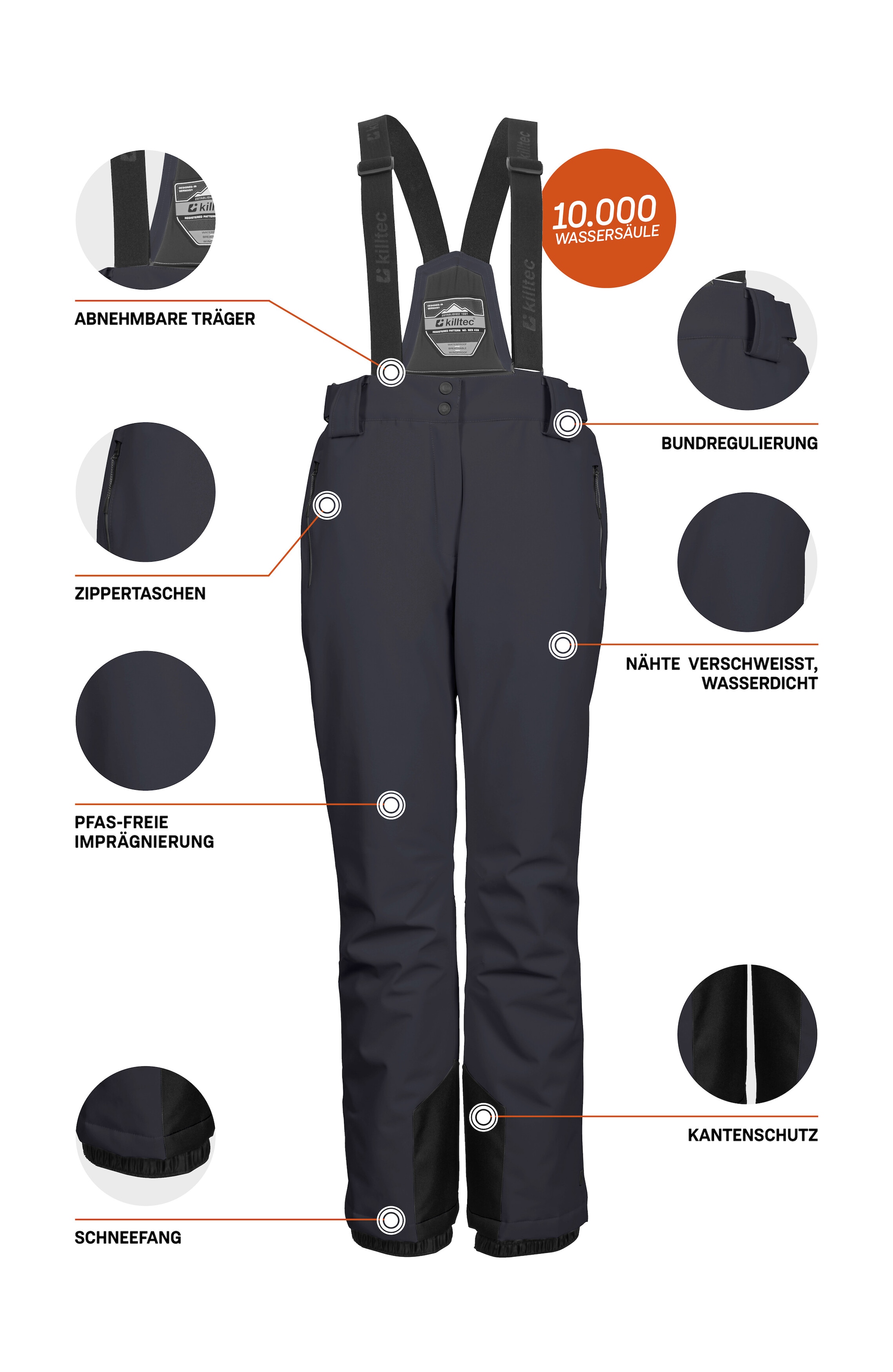 Killtec Skihose »KSW 249 WMN SKI PNTS«  Wasser- und winddicht, abnehmbare Träger, verstellbare Taille